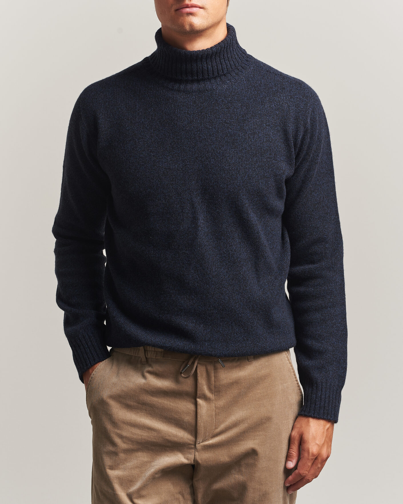 Herren | Pullover | Altea | Wool/Cashmere Rollneck Navy Melange