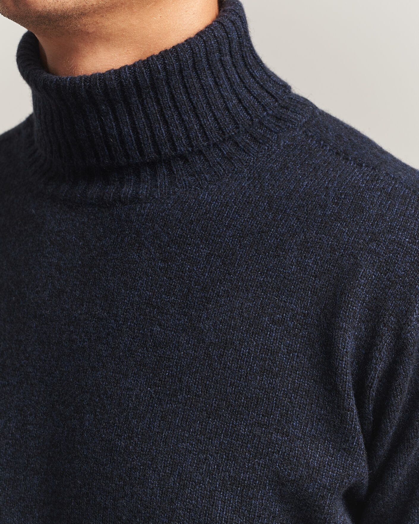 Herren | Pullover | Altea | Wool/Cashmere Rollneck Navy Melange