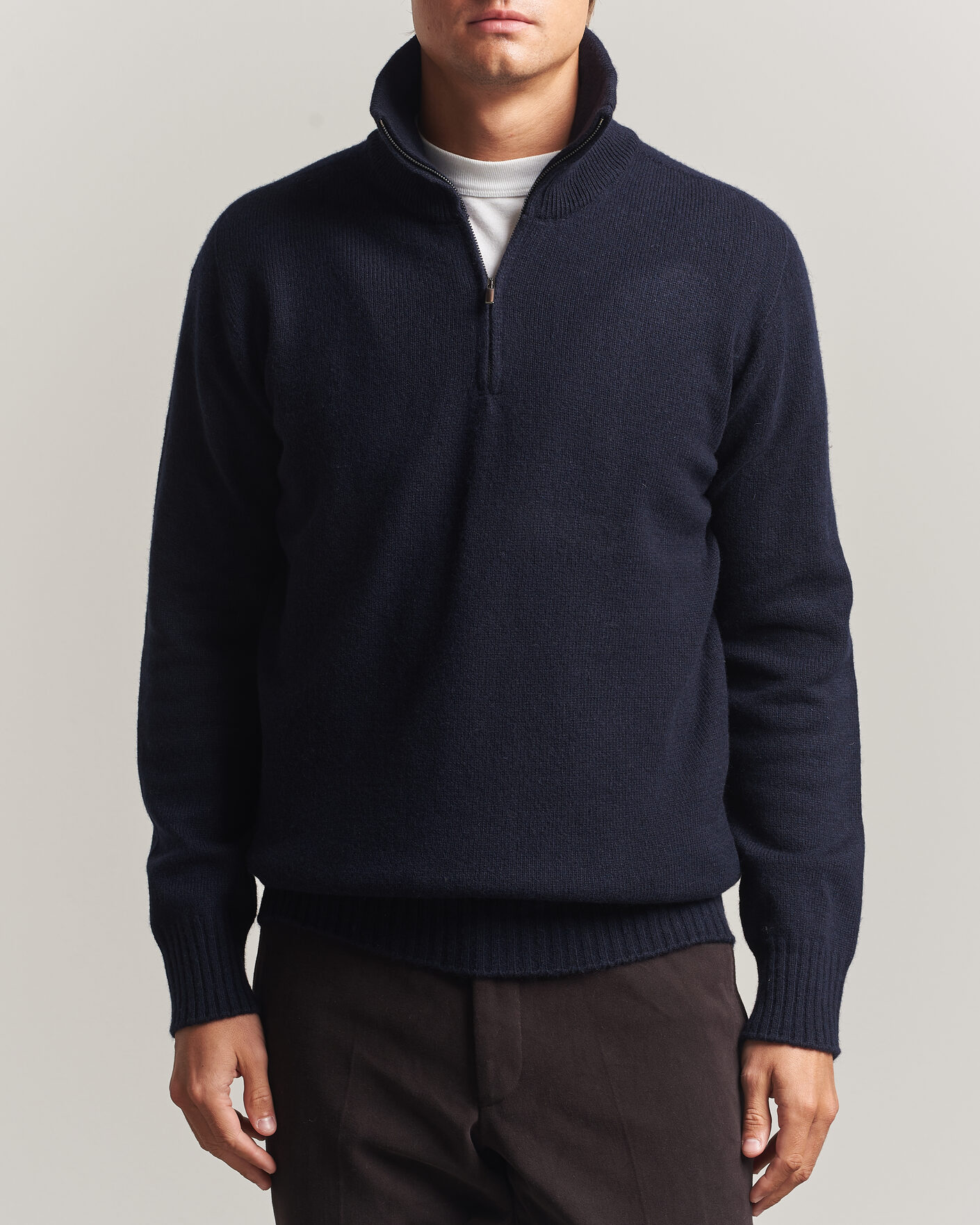 Herren | Pullover | Altea | Wool/Cashmere Half Zip Navy