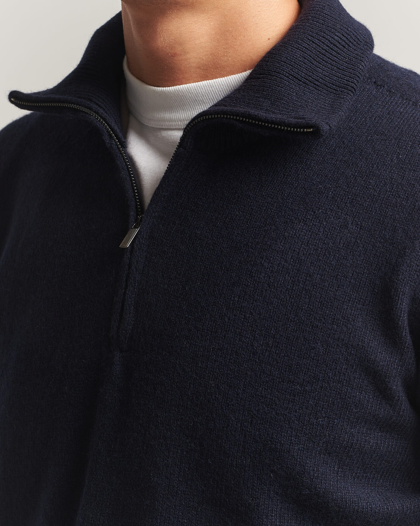 Herren | Pullover | Altea | Wool/Cashmere Half Zip Navy