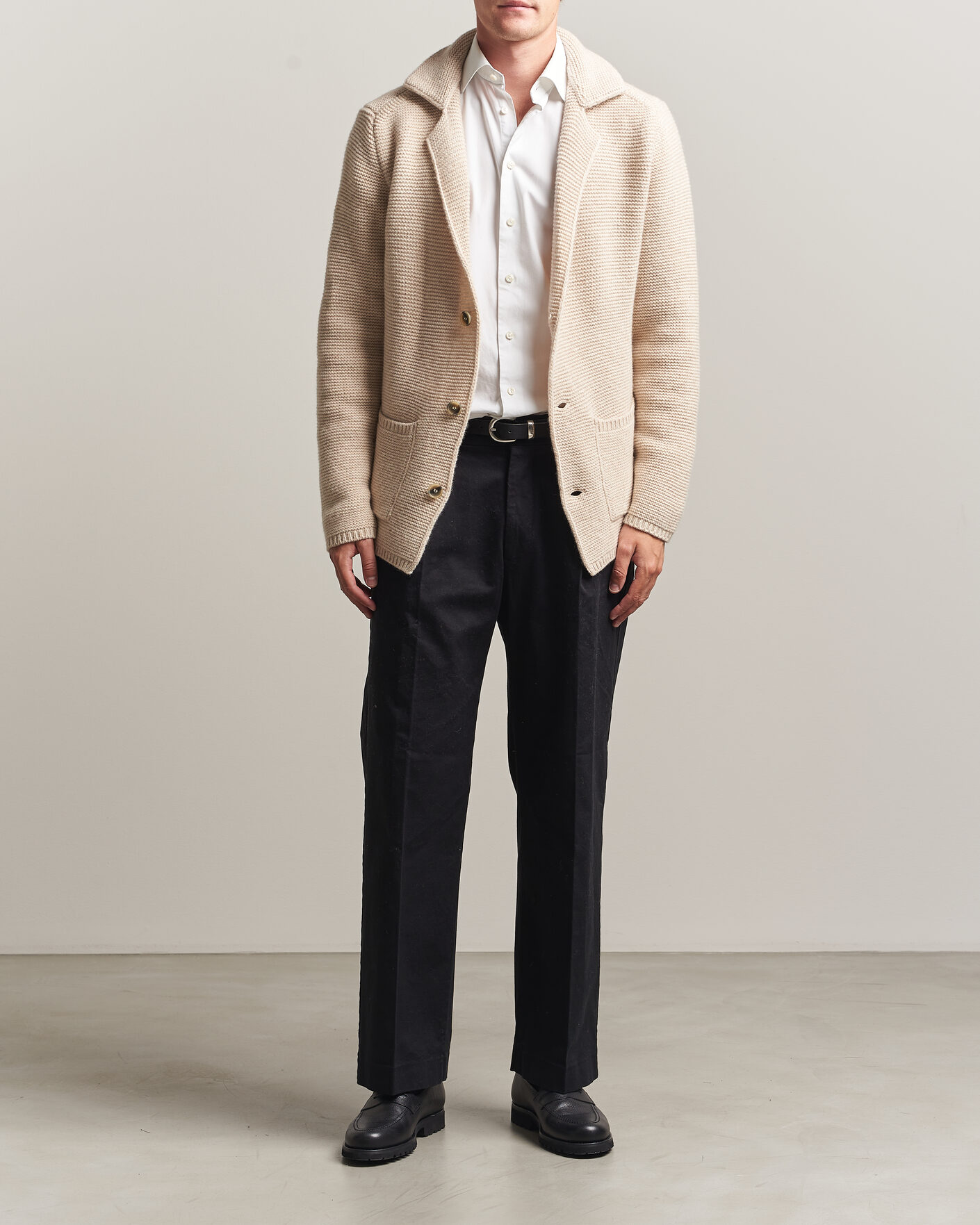 Herren | Pullover | Altea | Wool Cardigan Jacket Beige
