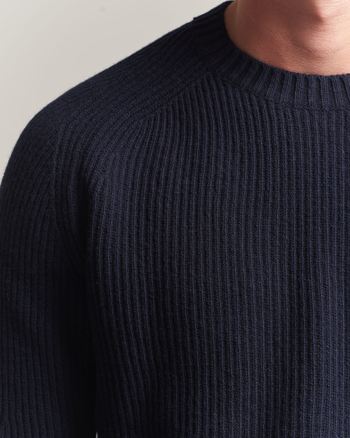 Herren | Pullover | Altea | Rib Wool Crew Neck Navy