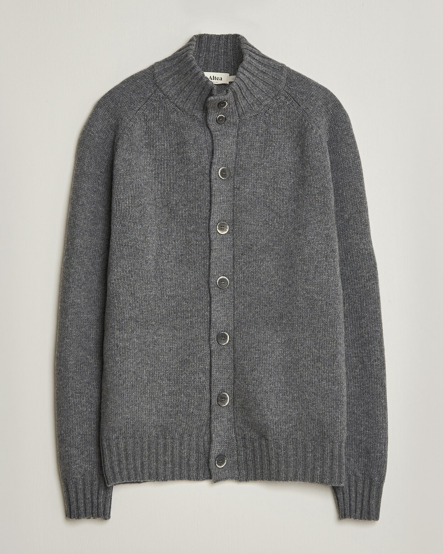 Herren | Pullover | Altea | Raglan Sleeve Buttoned Cardigan Grey Melange