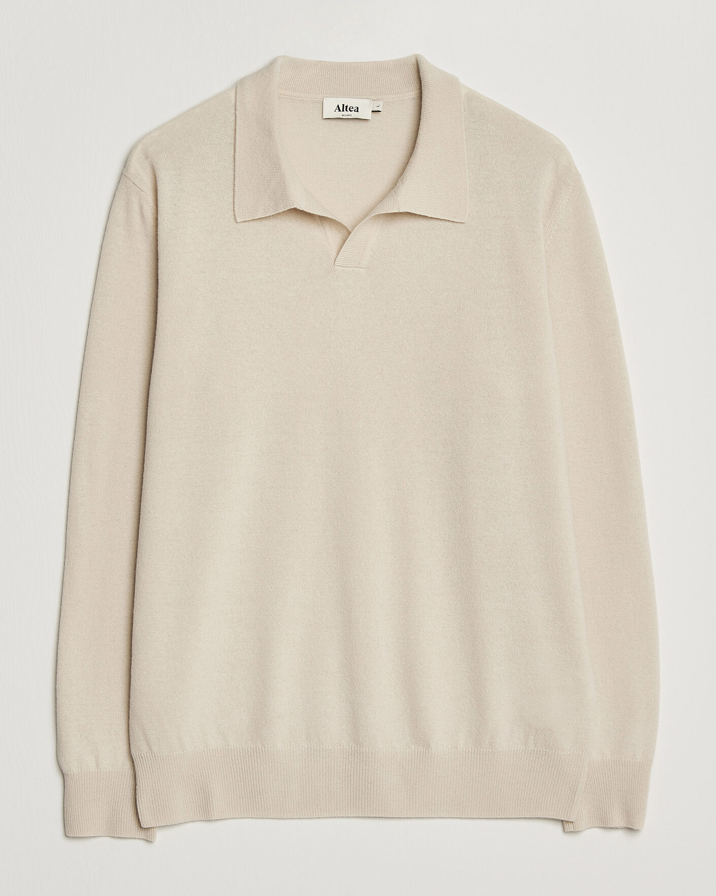 Herren | Pullover | Altea | Long Sleeve Knitted Polo Beige