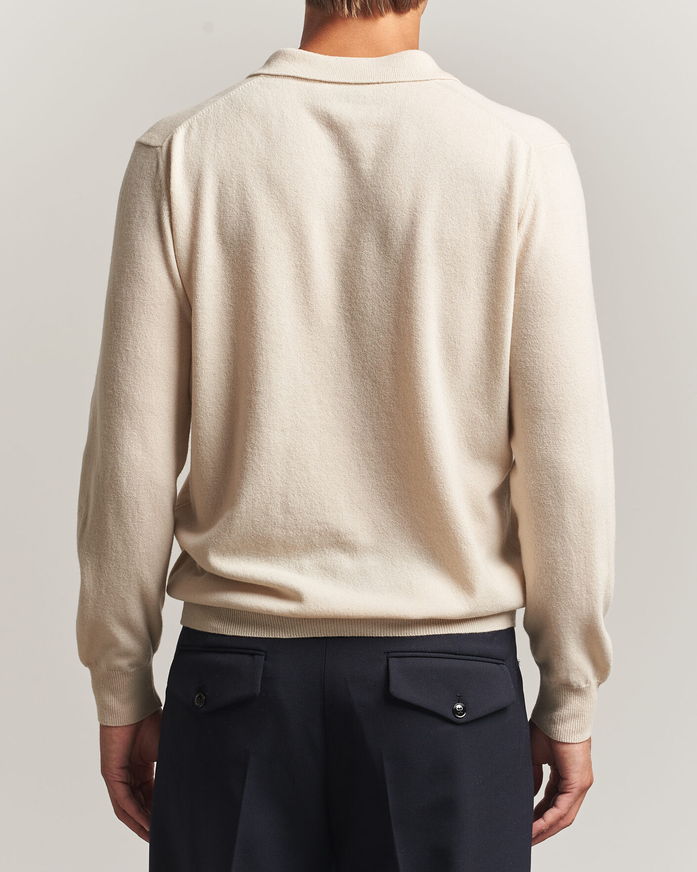 Herren | Pullover | Altea | Long Sleeve Knitted Polo Beige