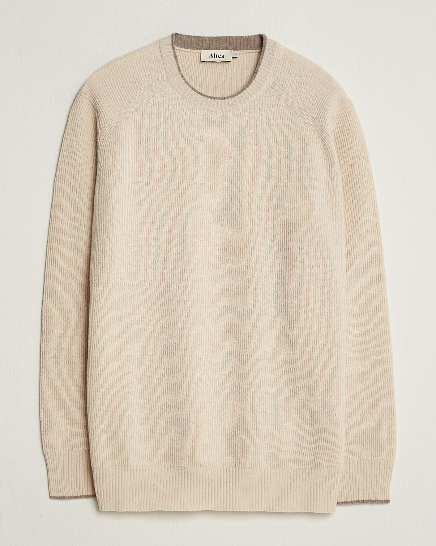 Herren | Pullover | Altea | Rib Wool Raglan Sweater Cream