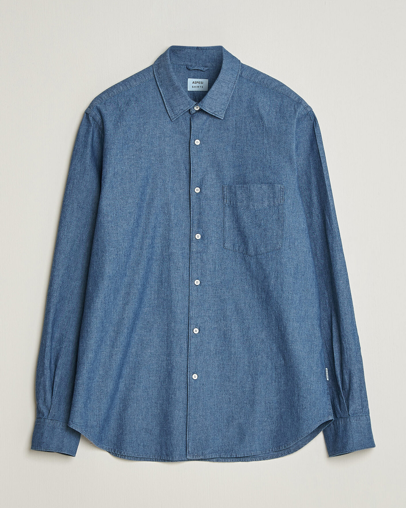 Herren | Hemden | Aspesi | Chambray Shirt Blue Denim