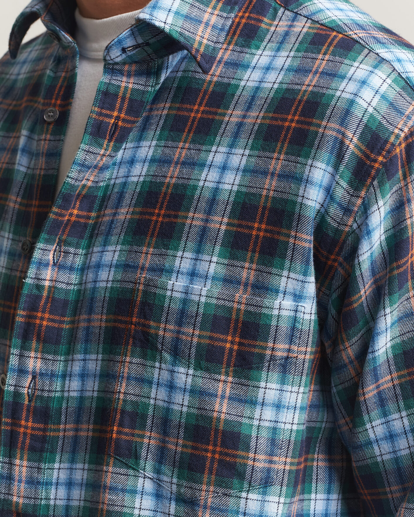 Herren | Hemden | Aspesi | Flannel Shirt Blue Check