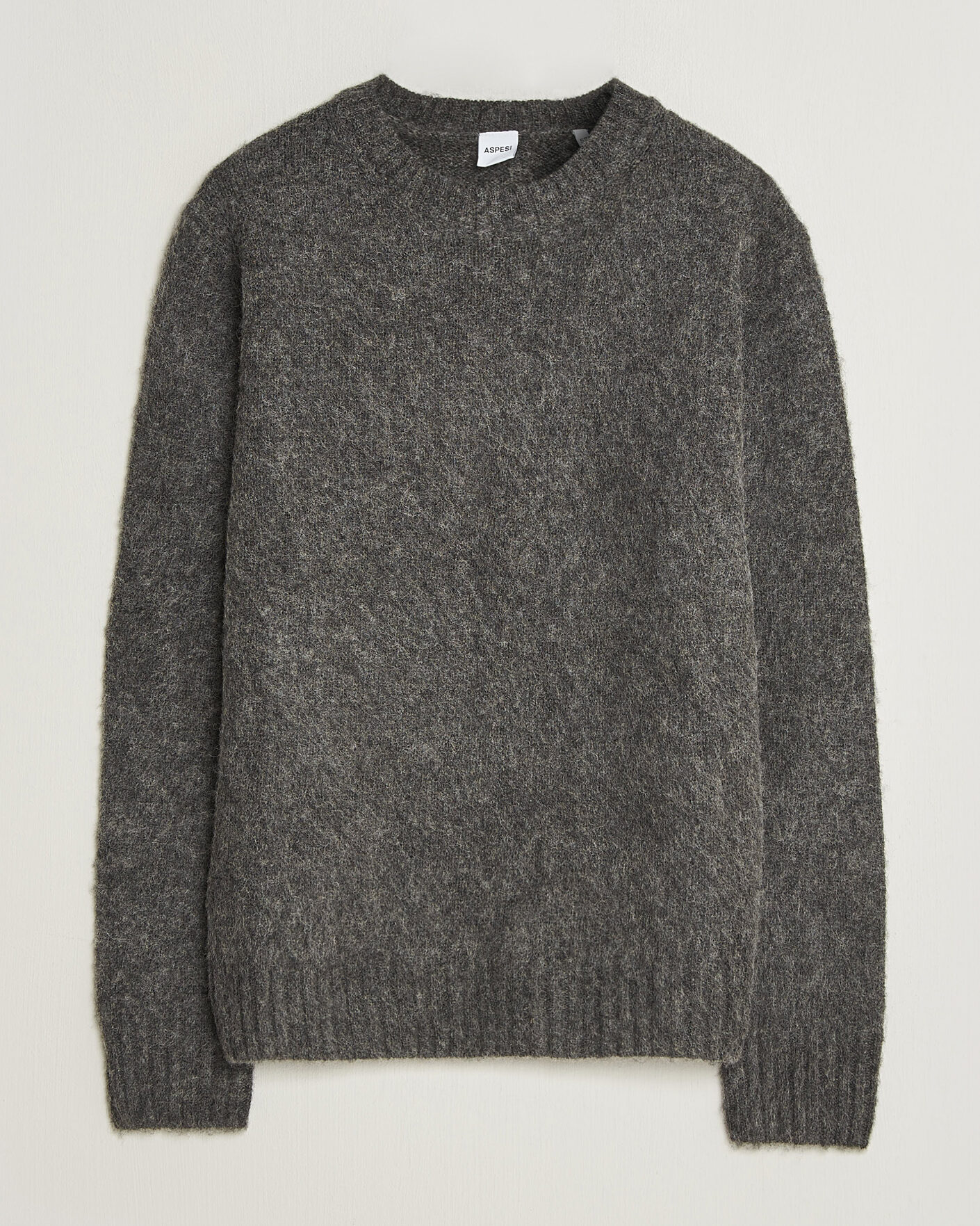 Herren | Pullover | Aspesi | Brushed Shetland Sweater Grey Melange