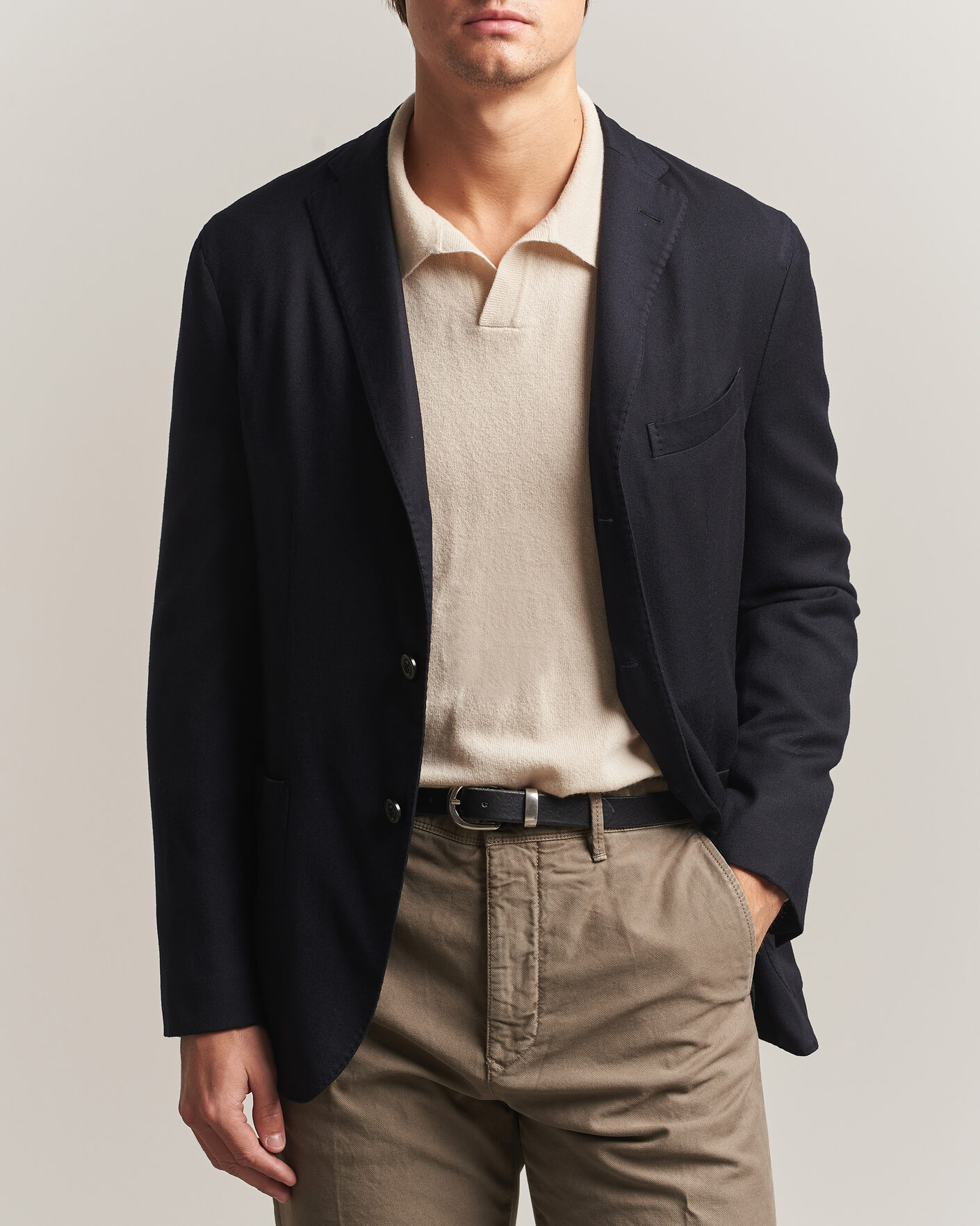 Herren | Sakkos | Boglioli | K Jacket Soft Touch Flannel Blazer Navy