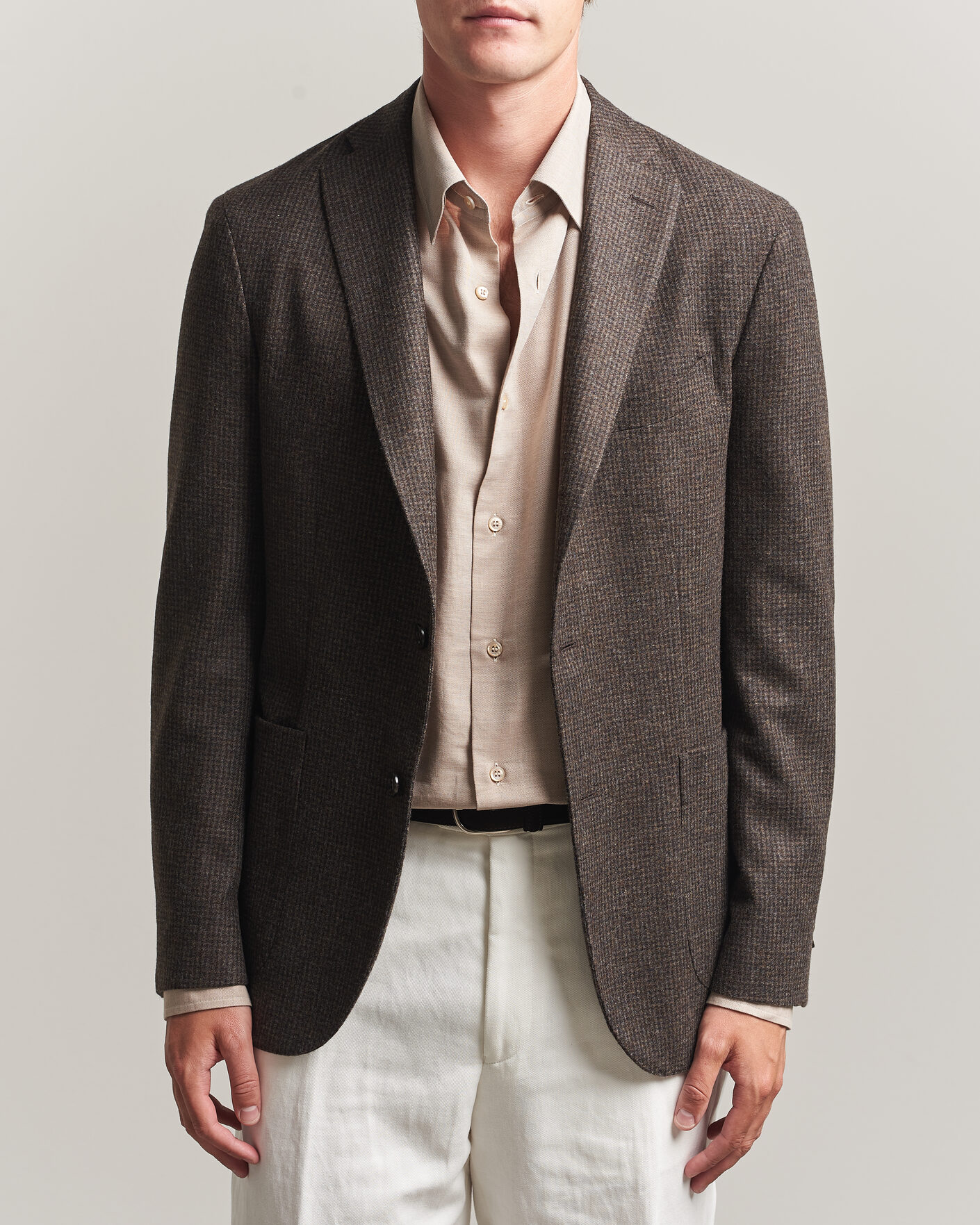 Herren | Sakkos | Boglioli | K Jacket Wool Houndstooth Blazer Dark Brown