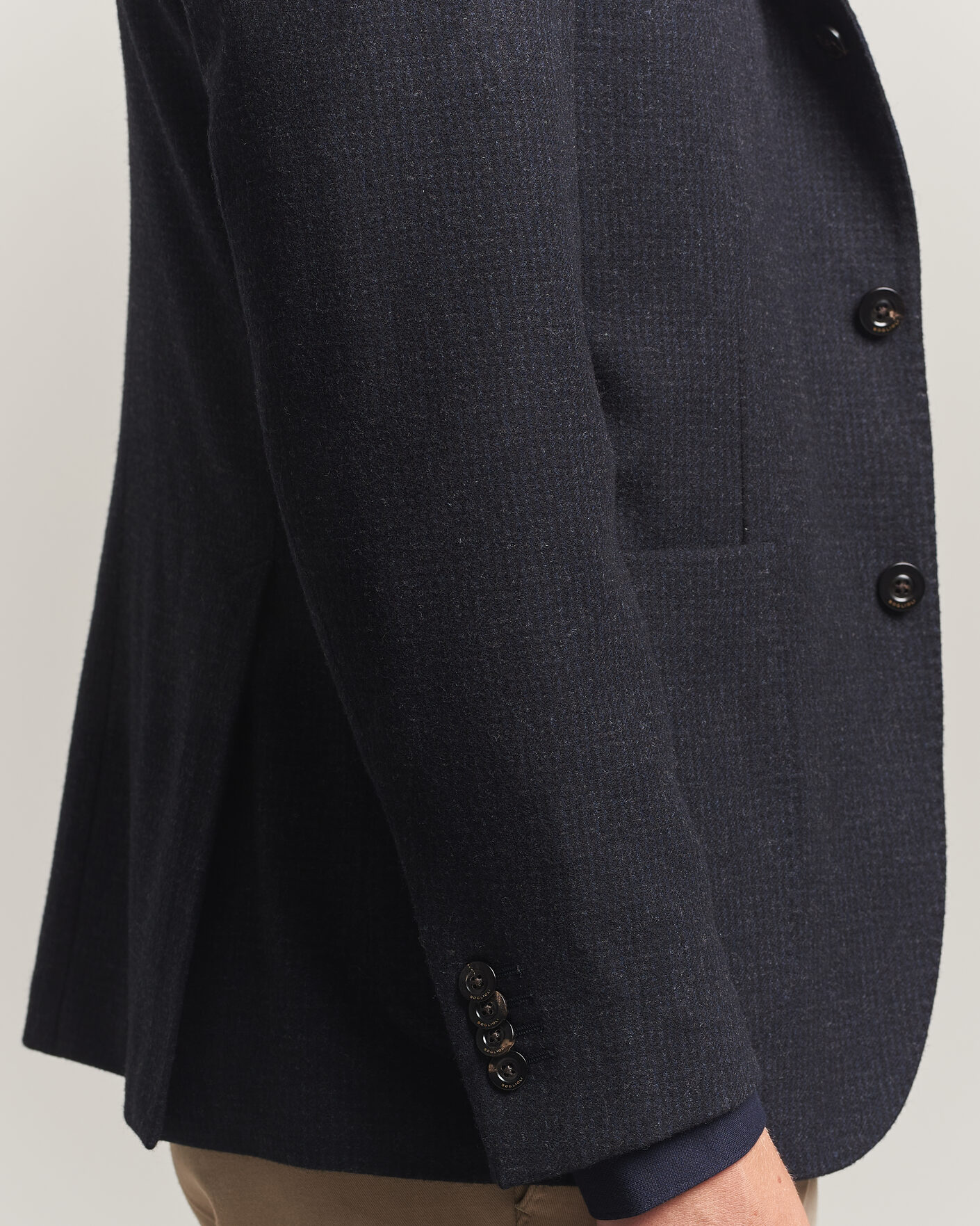 Herren | Sakkos | Boglioli | K Jacket Wool Houndstooth Blazer Navy