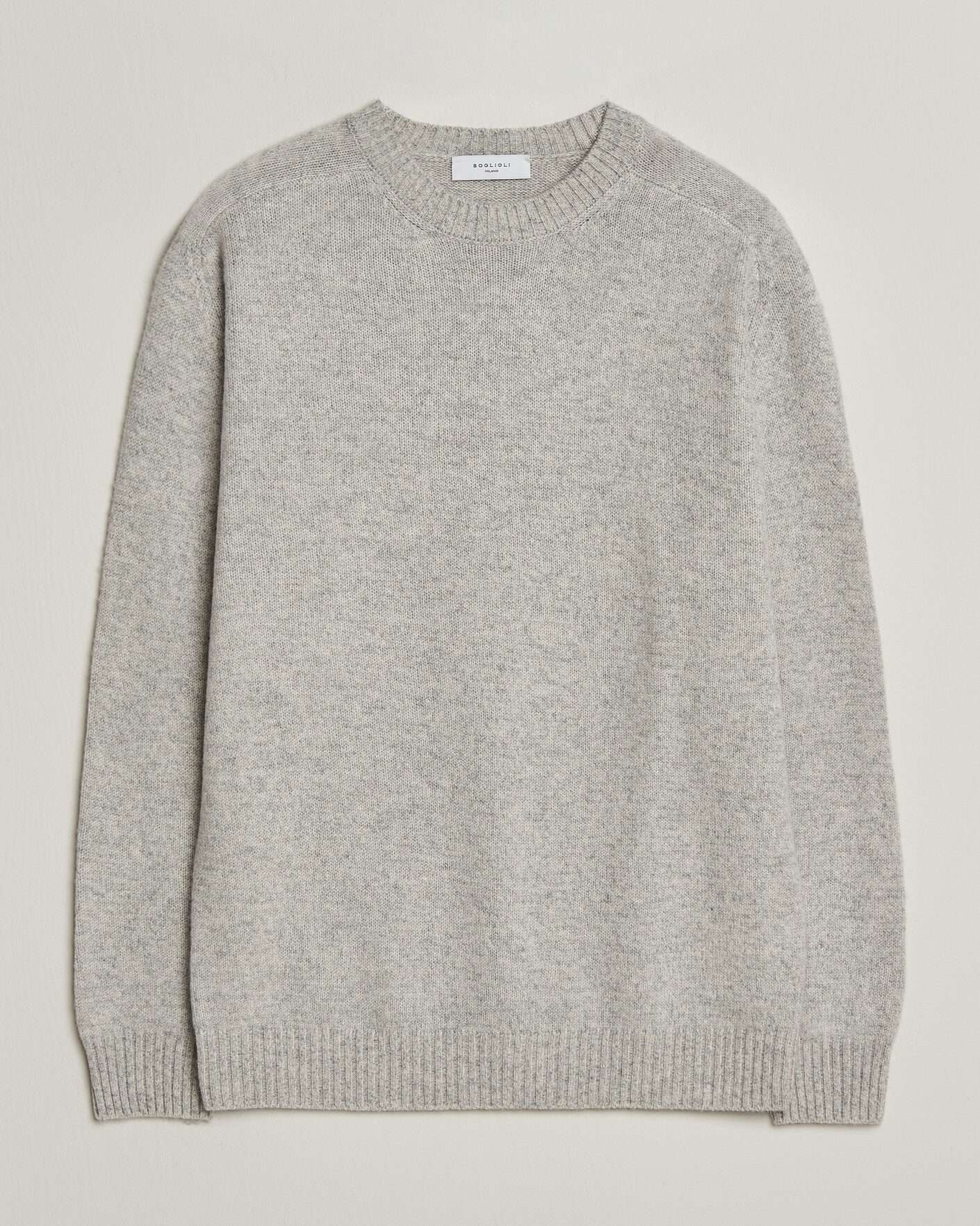 Herren | Pullover | Boglioli | Cloud Cashmere Crew Neck Light Grey