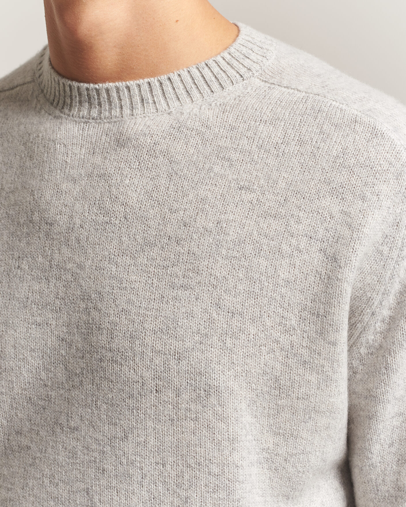 Herren | Pullover | Boglioli | Cloud Cashmere Crew Neck Light Grey