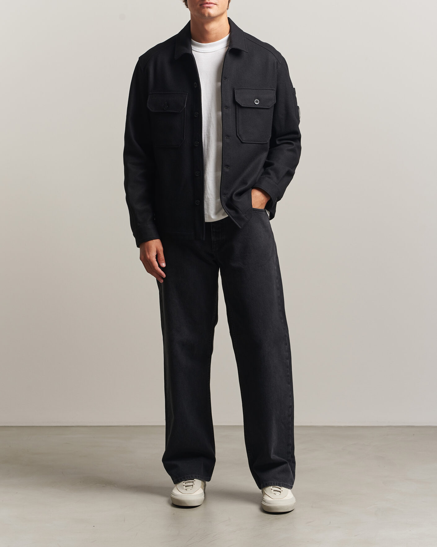 Herren | Jacken | C.P. Company | Felted Wool Overshirt Black