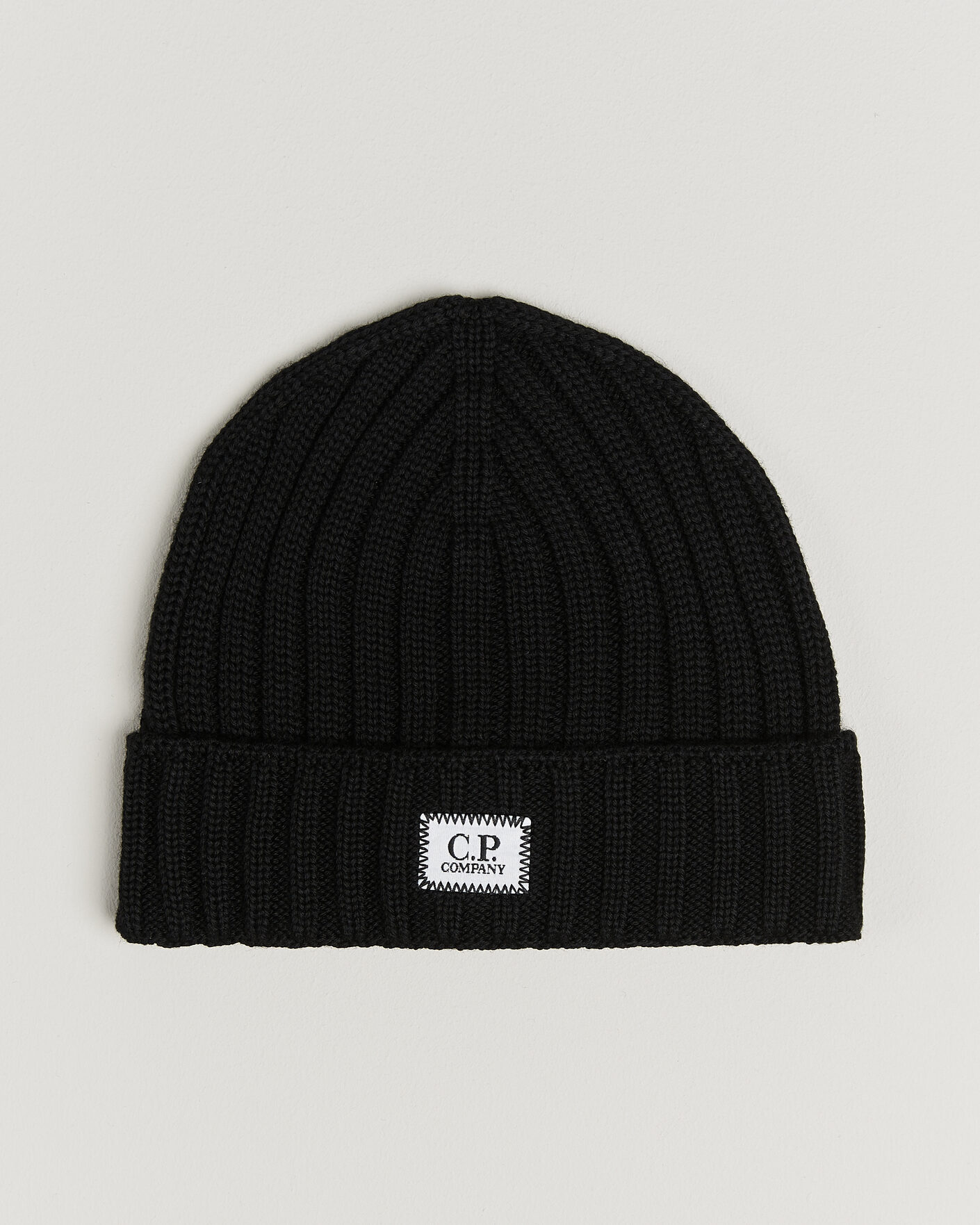 Herren | Mützen | C.P. Company | Extra Fine Merino Rib Knitted Hat Black