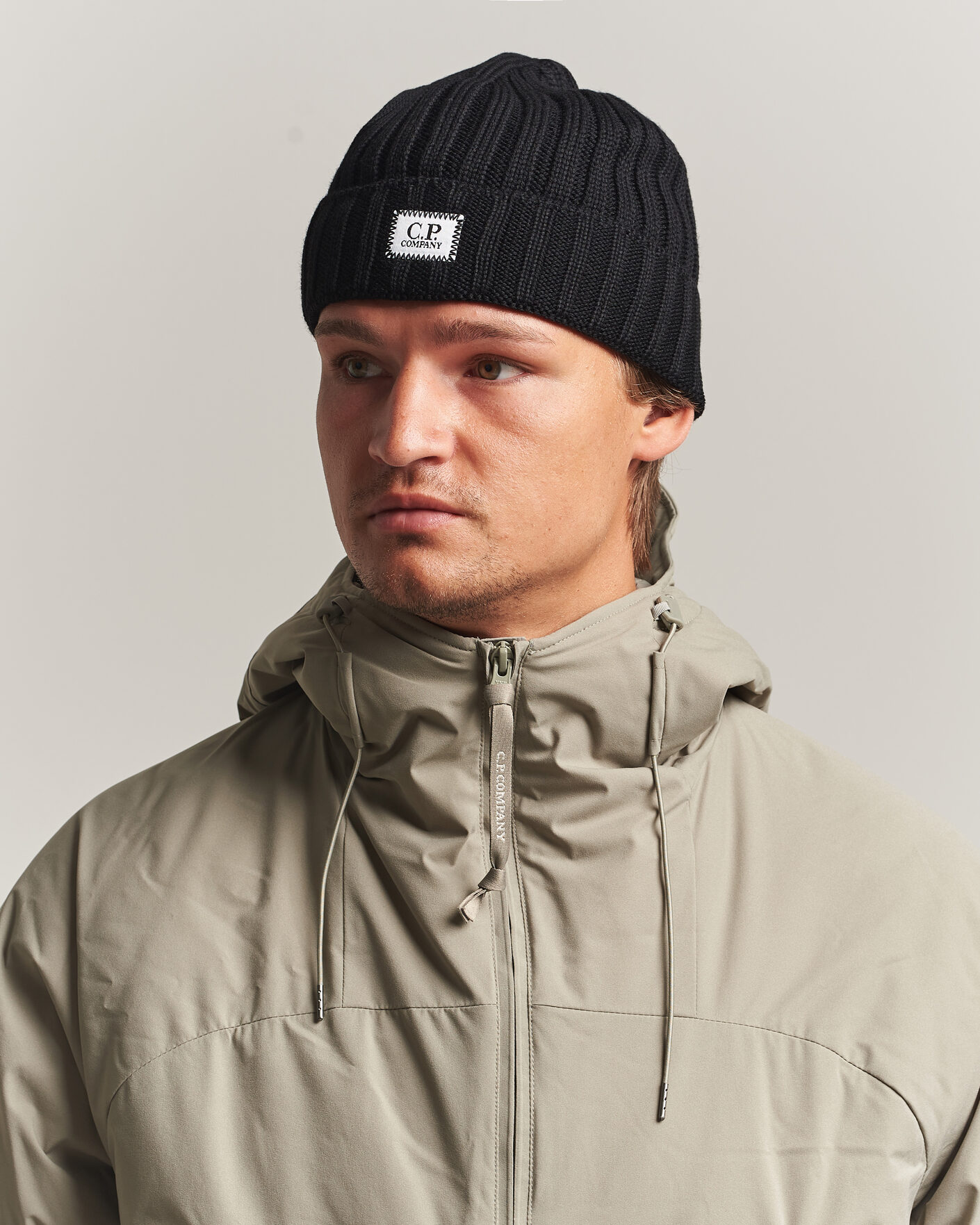 Herren | Mützen | C.P. Company | Extra Fine Merino Rib Knitted Hat Black