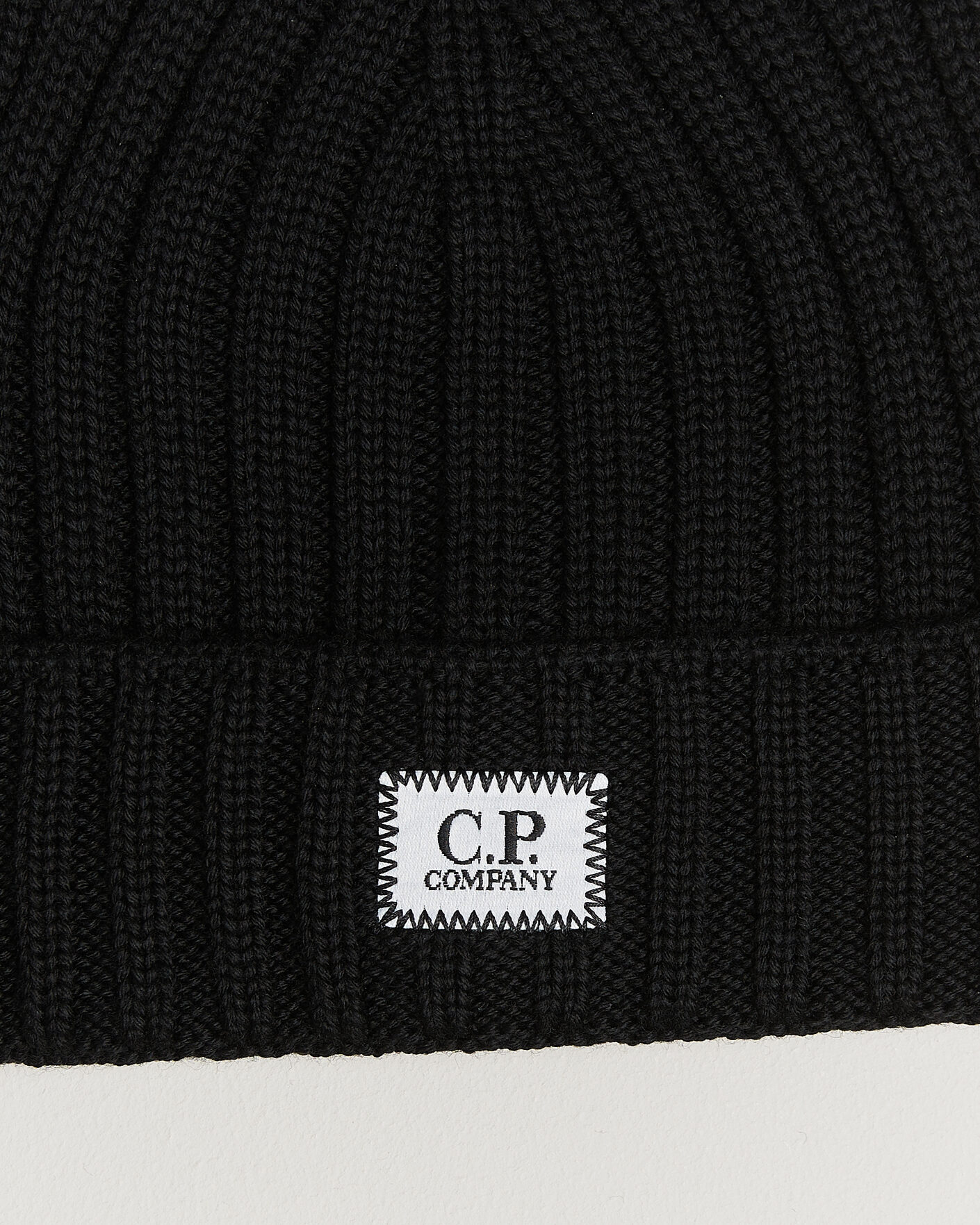 Herren | Mützen | C.P. Company | Extra Fine Merino Rib Knitted Hat Black