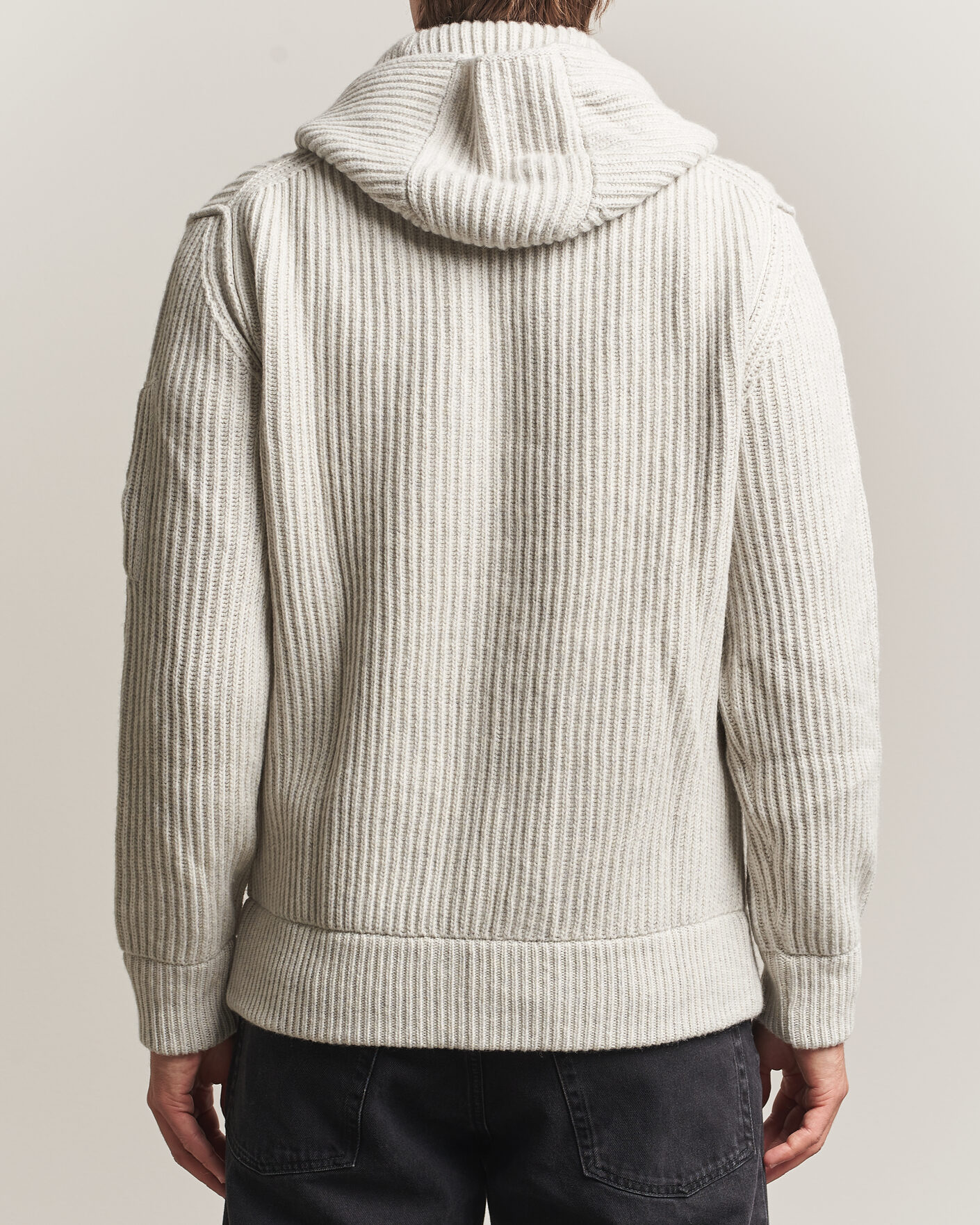 Herren | Pullover | C.P. Company | Heavy Lambswool Hood Zip Light Grey