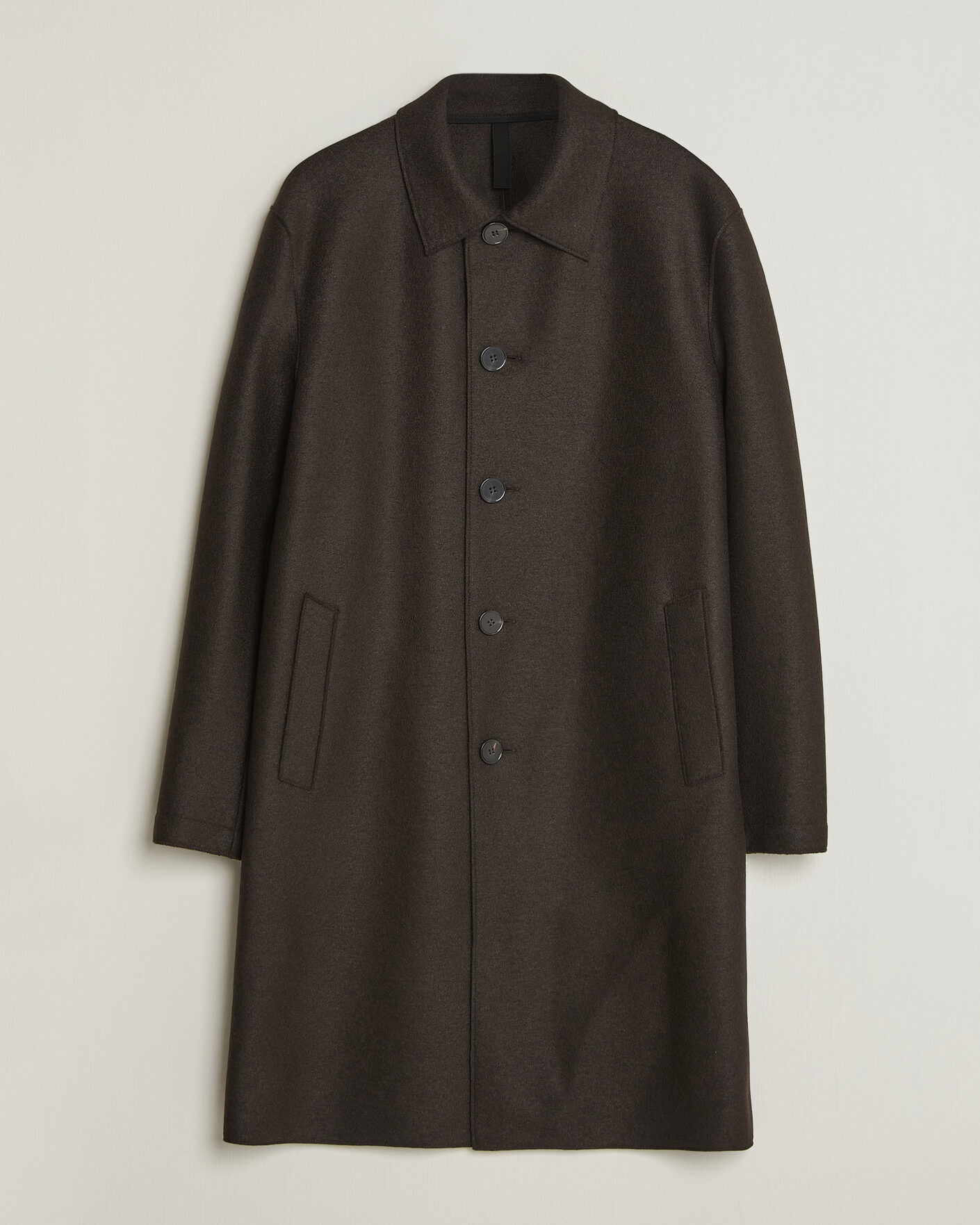 Herren | Jacken | Harris Wharf London | Pressed Wool Mac Coat Dark Brown