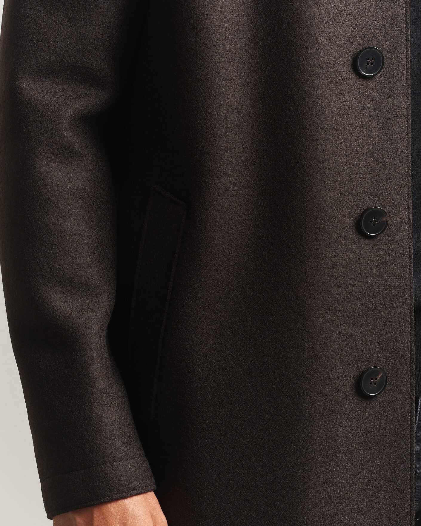 Herren | Jacken | Harris Wharf London | Pressed Wool Mac Coat Dark Brown