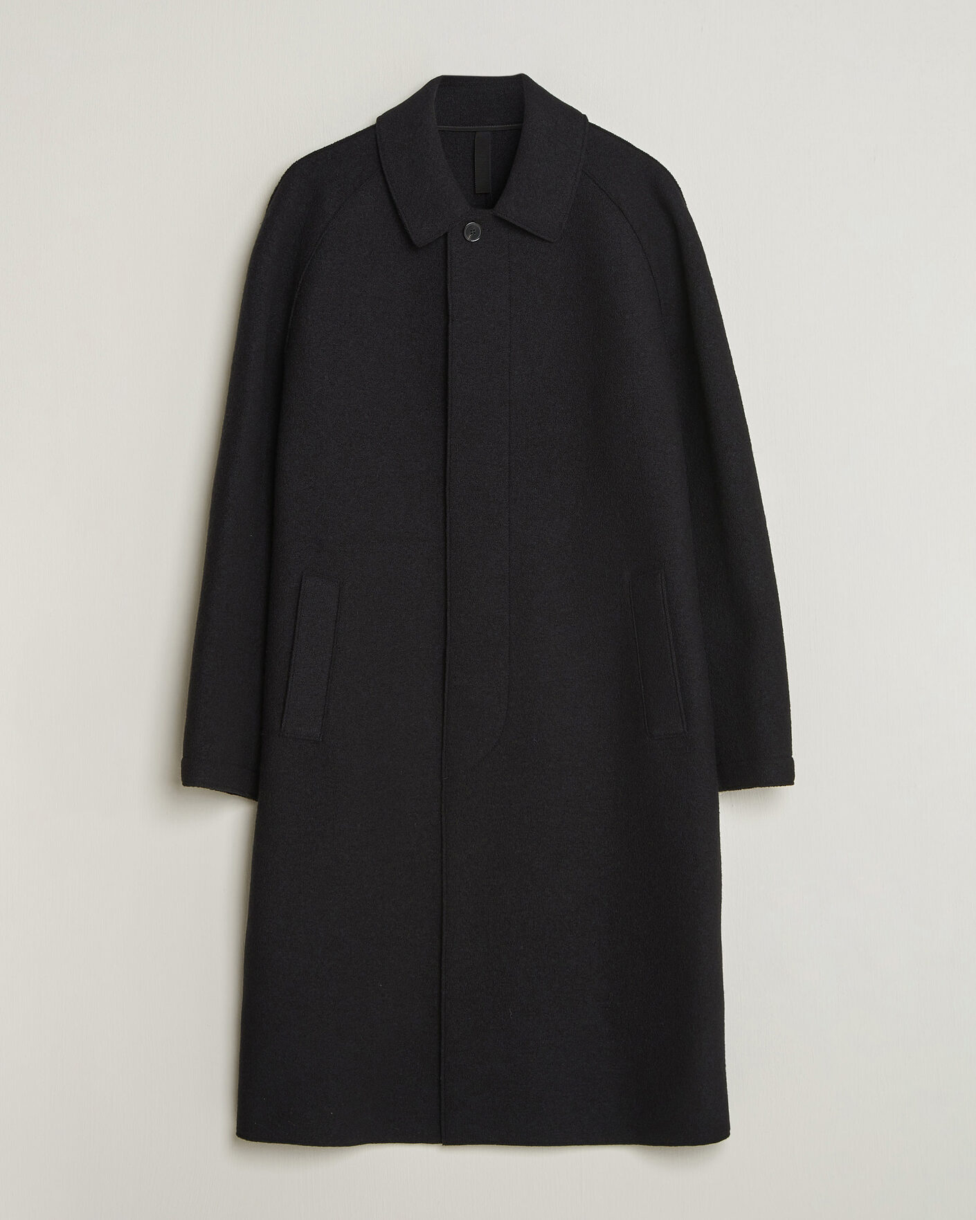 Herren | Jacken | Harris Wharf London | Boiled Wool Fly Front Balmacan Coat Black