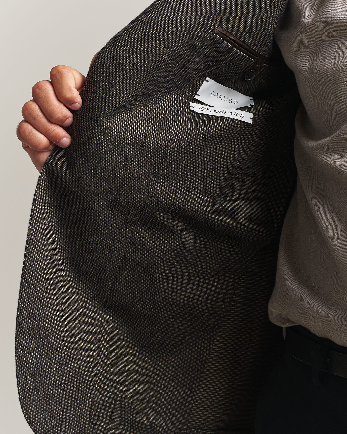 Herren | Sakkos | Caruso | Aida Brushed Cotton Blazer Dark Brown
