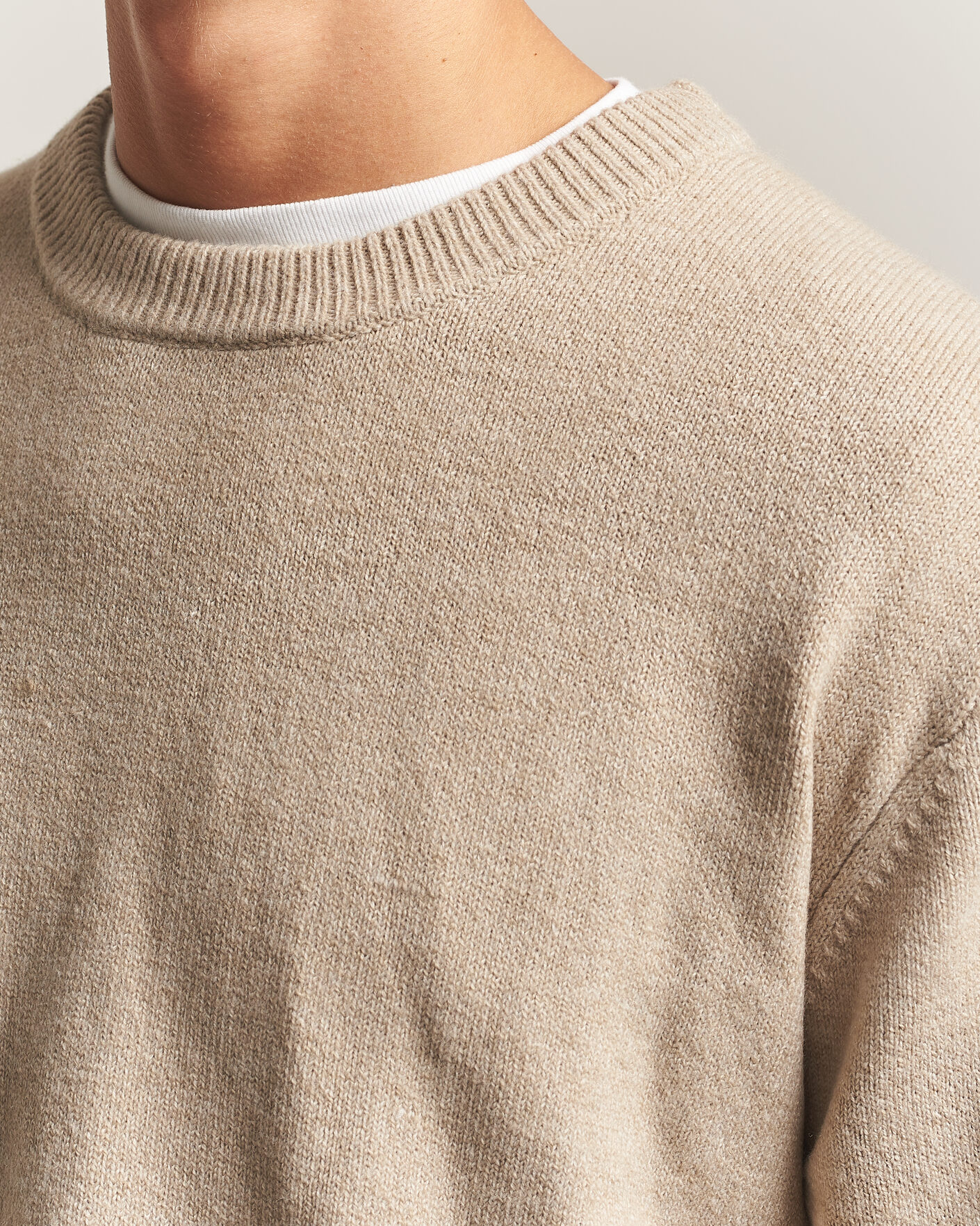 Herren | Pullover | KnowledgeCotton Apparel | Knitted Crewneck Feather Grey