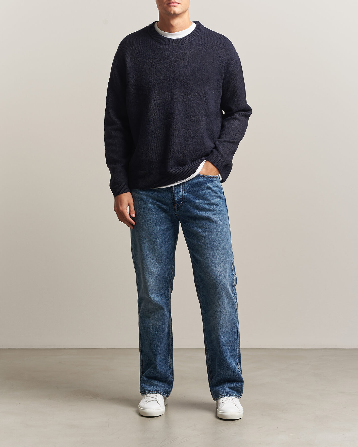 Herren | Pullover | KnowledgeCotton Apparel | Knitted Crewneck Night Sky
