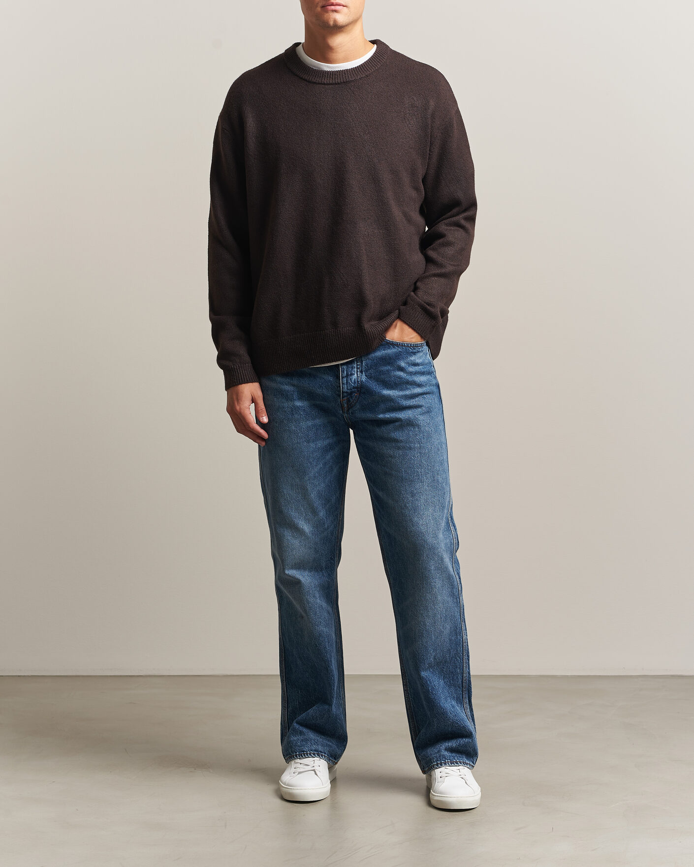 Herren | Pullover | KnowledgeCotton Apparel | Knitted Crewneck Chocolate Tort