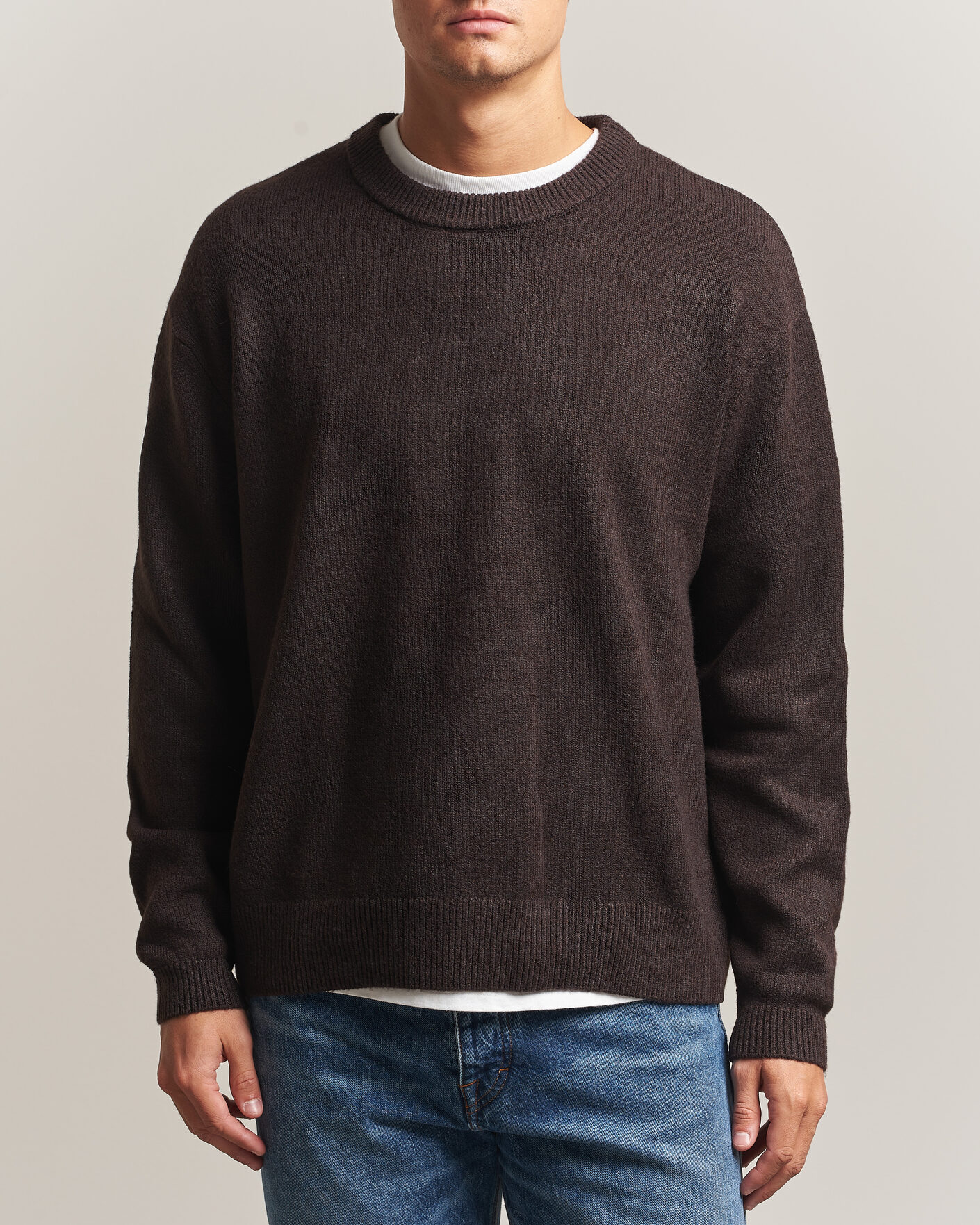 Herren | Pullover | KnowledgeCotton Apparel | Knitted Crewneck Chocolate Tort