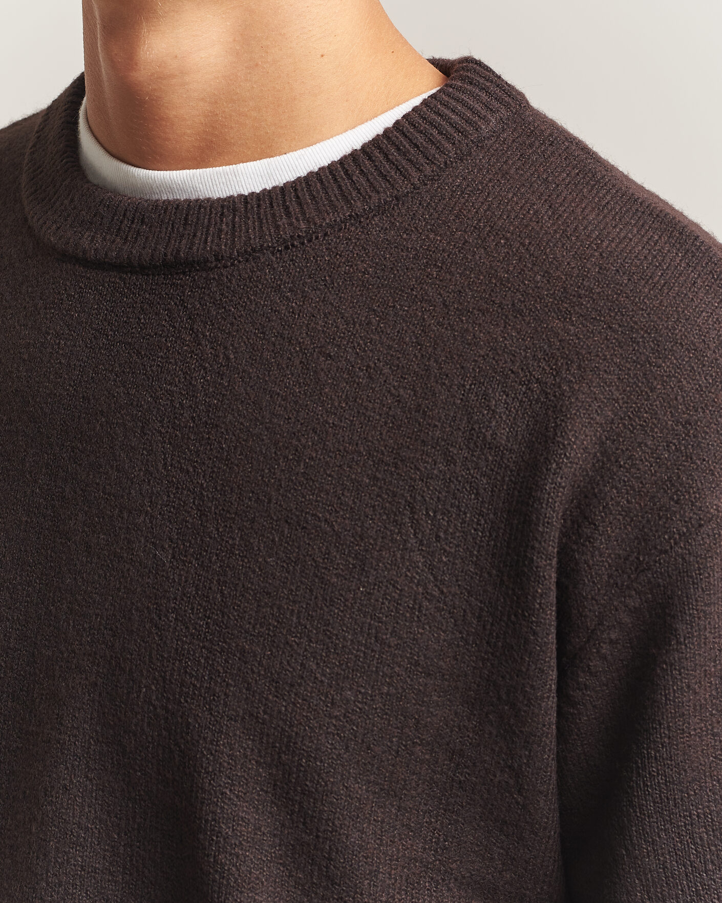Herren | Pullover | KnowledgeCotton Apparel | Knitted Crewneck Chocolate Tort