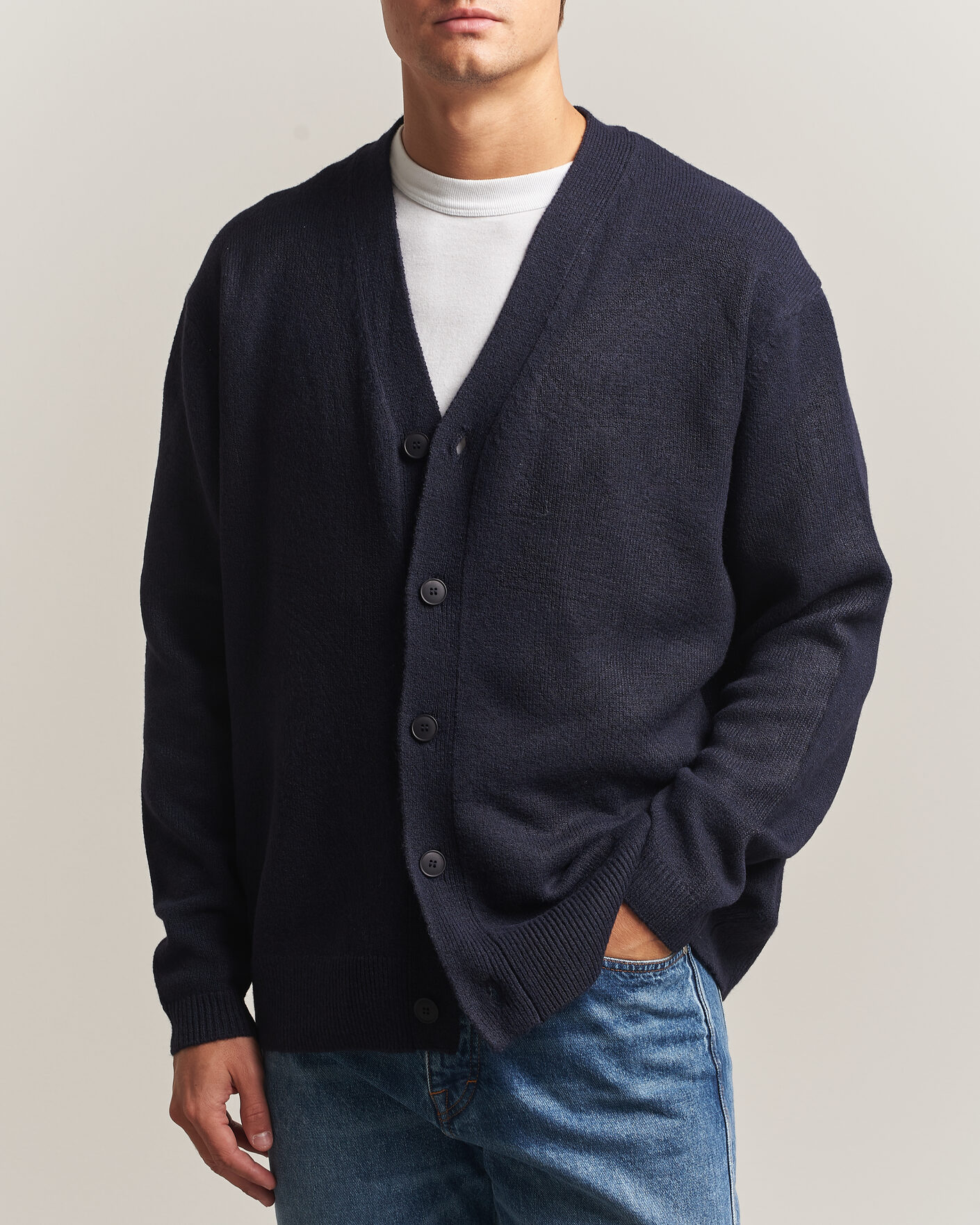 Herren | Pullover | KnowledgeCotton Apparel | Knitted Cardigan Night Sky