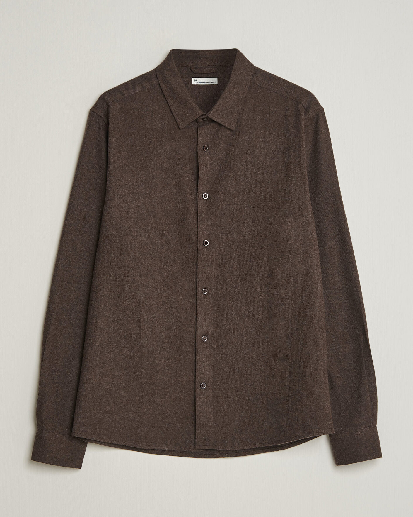 Herren | Hemden | KnowledgeCotton Apparel | Regular Fit Melange Flannel Shirt Chocolate