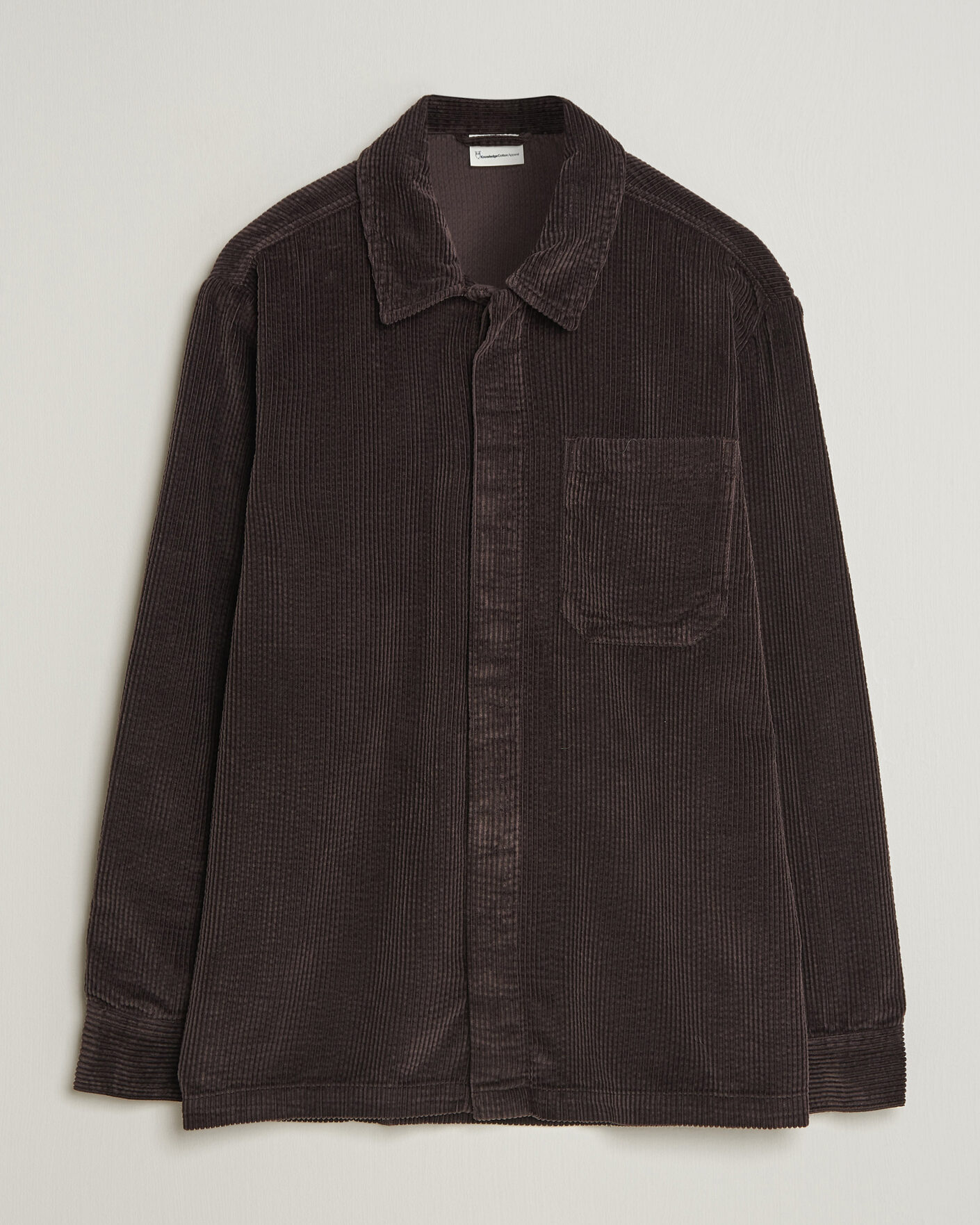 Herren | Hemden | KnowledgeCotton Apparel | Cotton Corduroy Overshirt Chocolate
