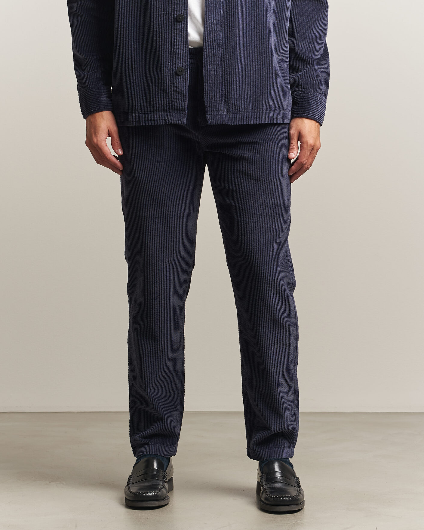 Herren | Hosen | KnowledgeCotton Apparel | Chuck Regular Cord Trousers Night Sky