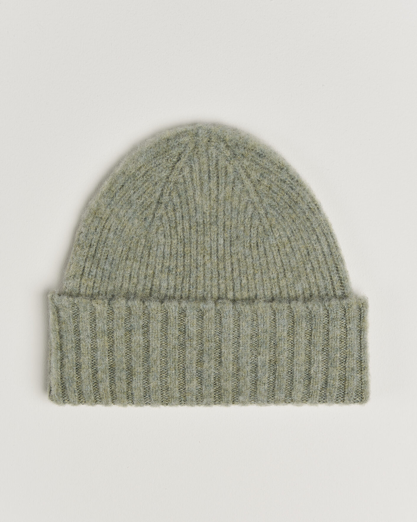 Herren | Mützen | Robert Mackie | Rona Ribbed Shaggy Lambswool Beanie Light Green