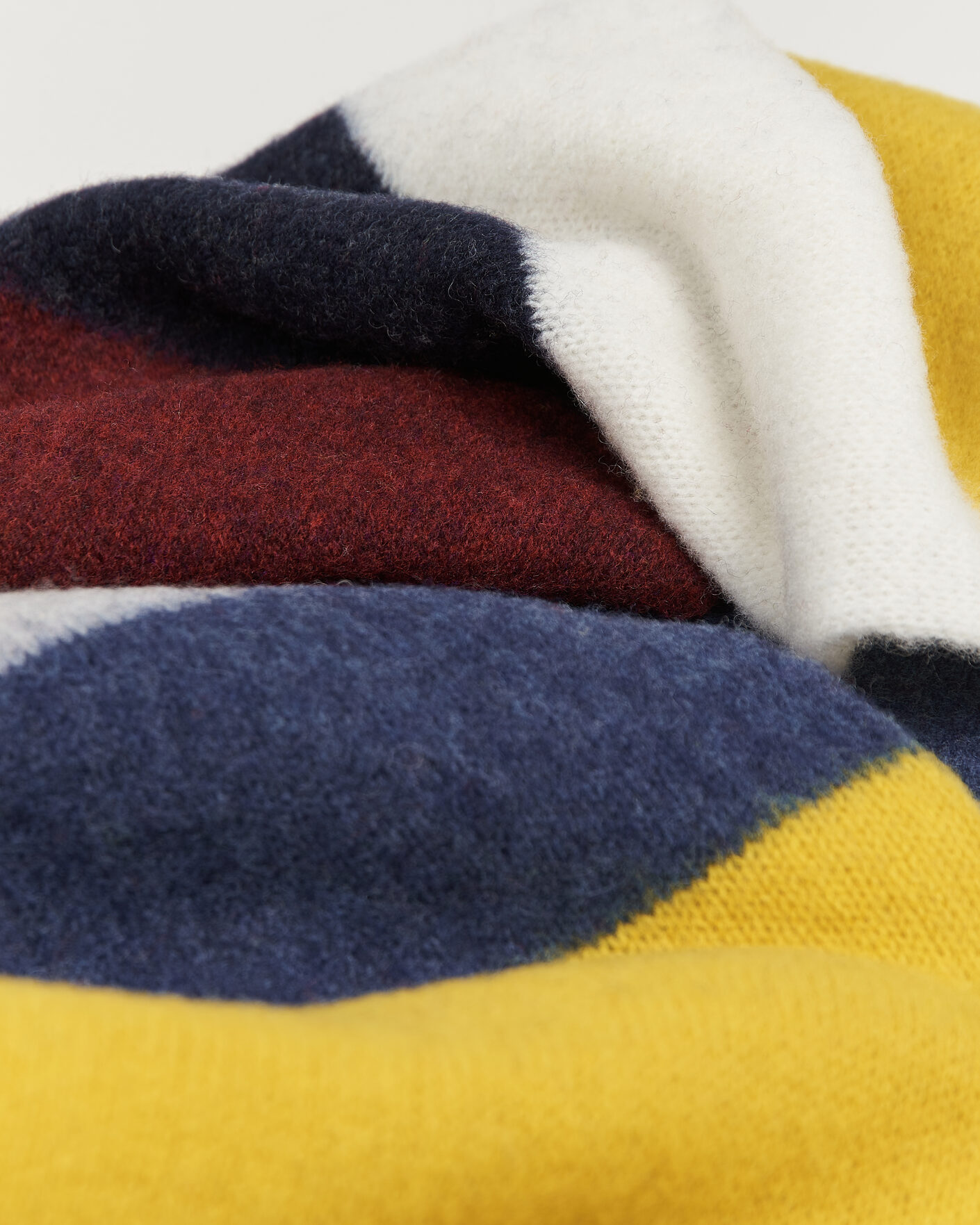 Herren | Schals | Robert Mackie | Rona Ribbed Shaggy Lambswool Scarf Yellow/Grey/Blue Mix