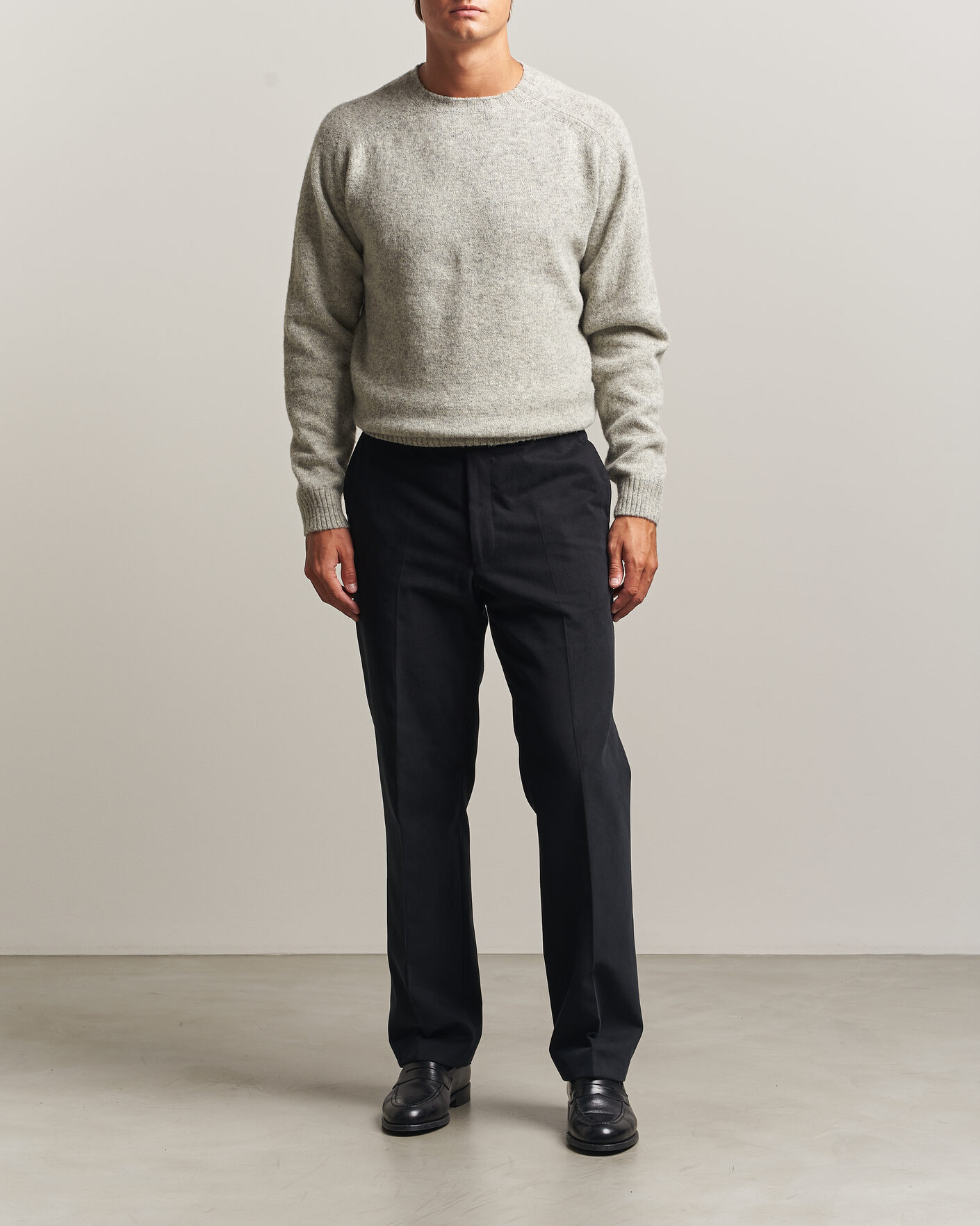 Herren | Pullover | Morgano | Brushed Wool Crewneck Grey