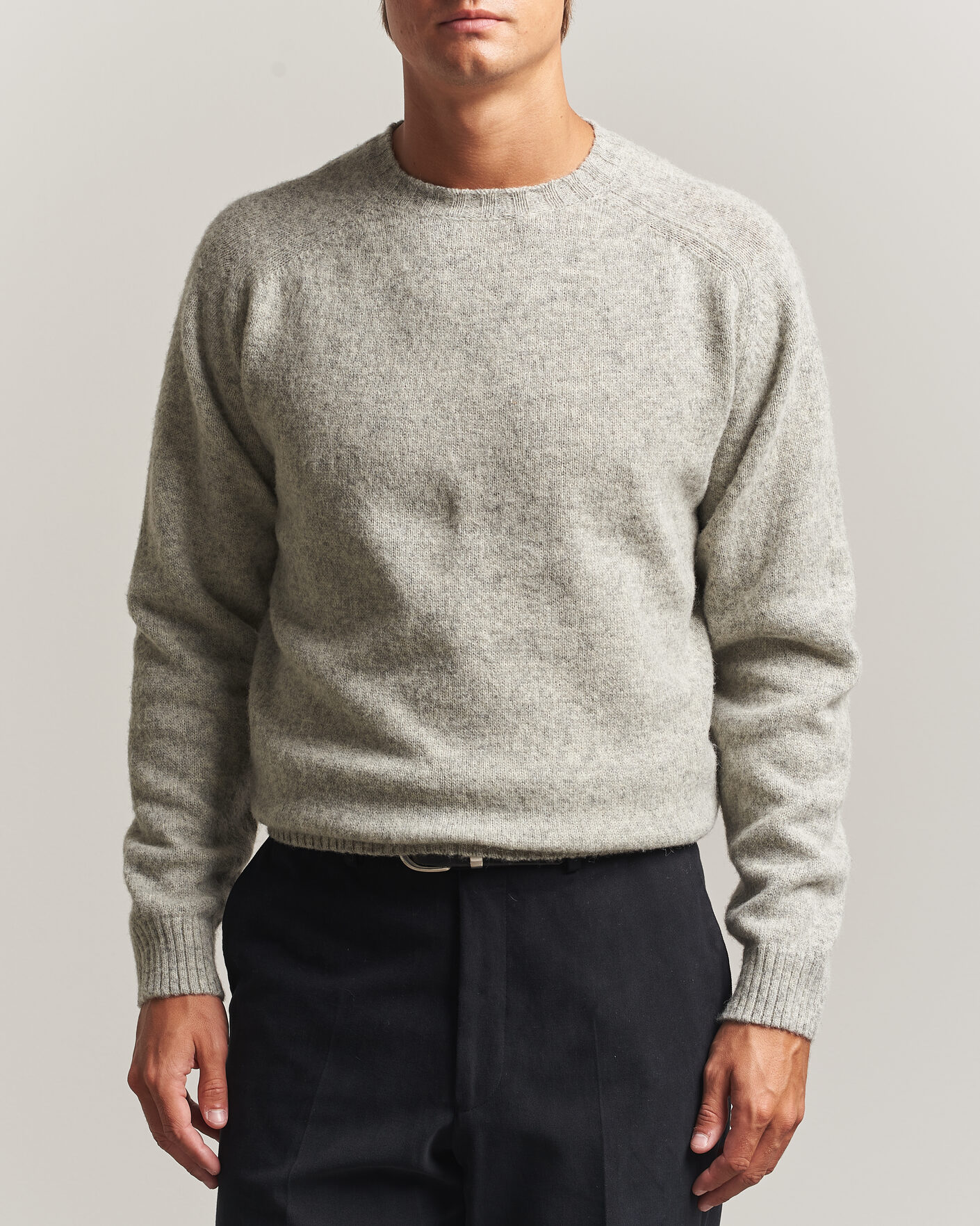 Herren | Pullover | Morgano | Brushed Wool Crewneck Grey