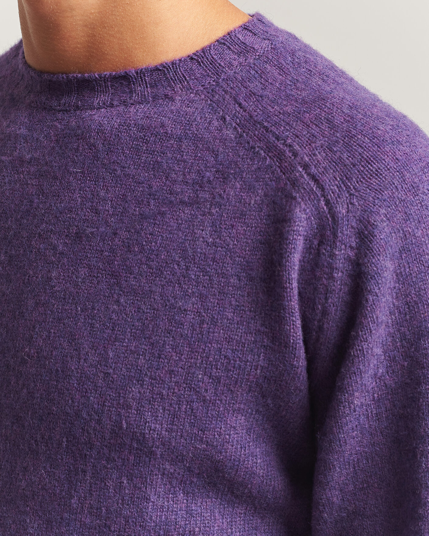 Herren | Pullover | Morgano | Brushed Wool Crewneck Purple