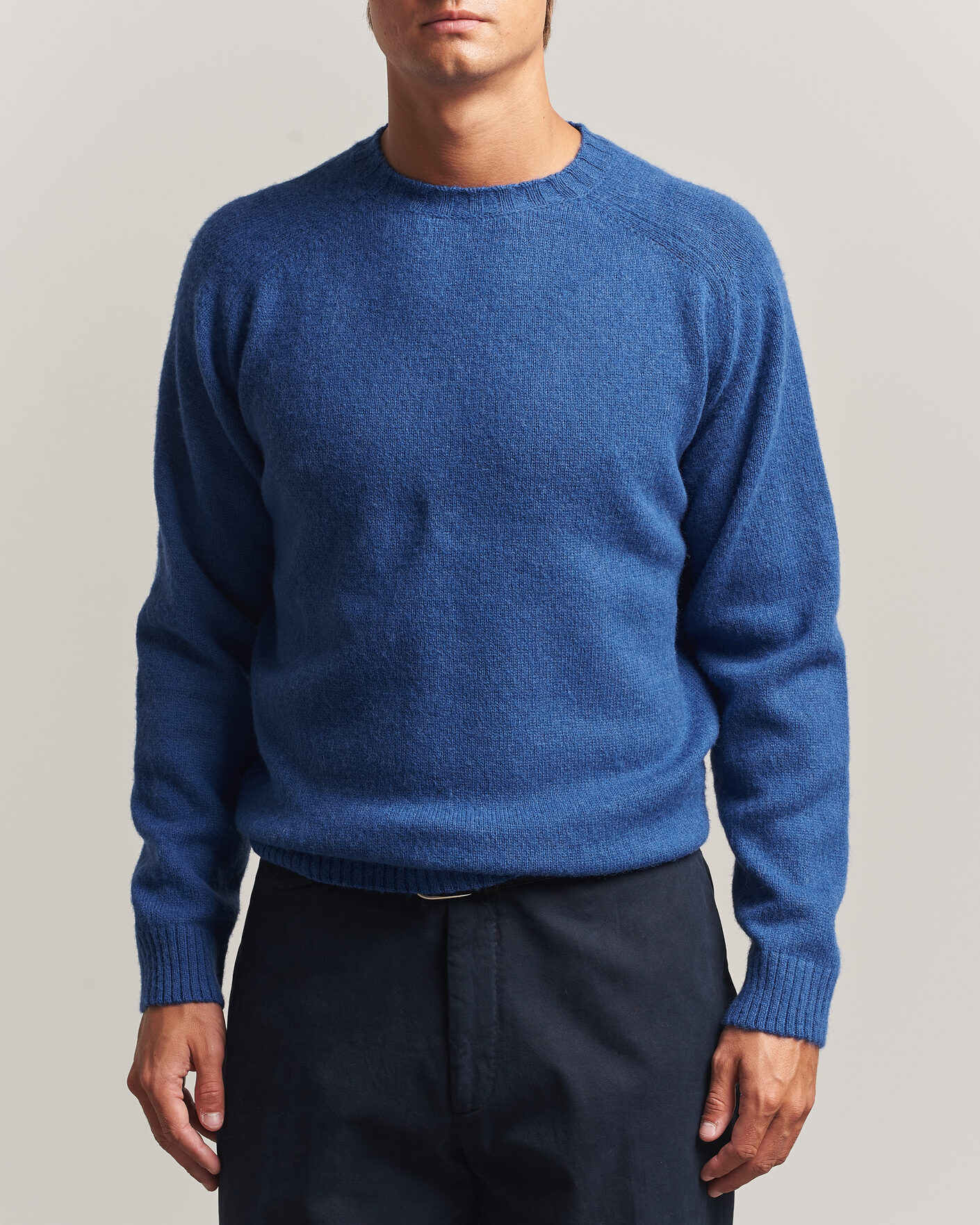 Herren | Pullover | Morgano | Brushed Wool Crewneck High Blue