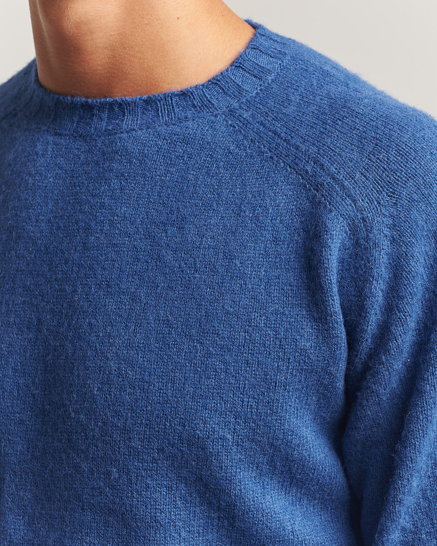 Herren | Pullover | Morgano | Brushed Wool Crewneck High Blue
