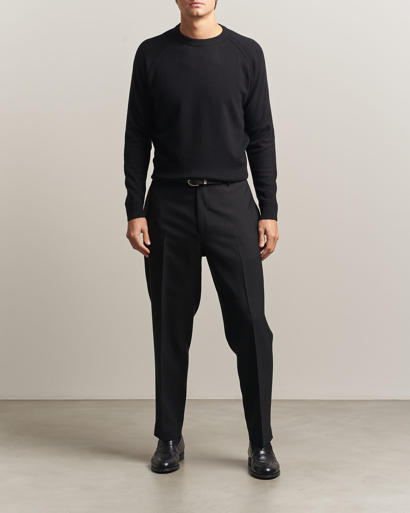 Herren | Pullover | Morgano | Wool/Cashmere Raglan Crew Black