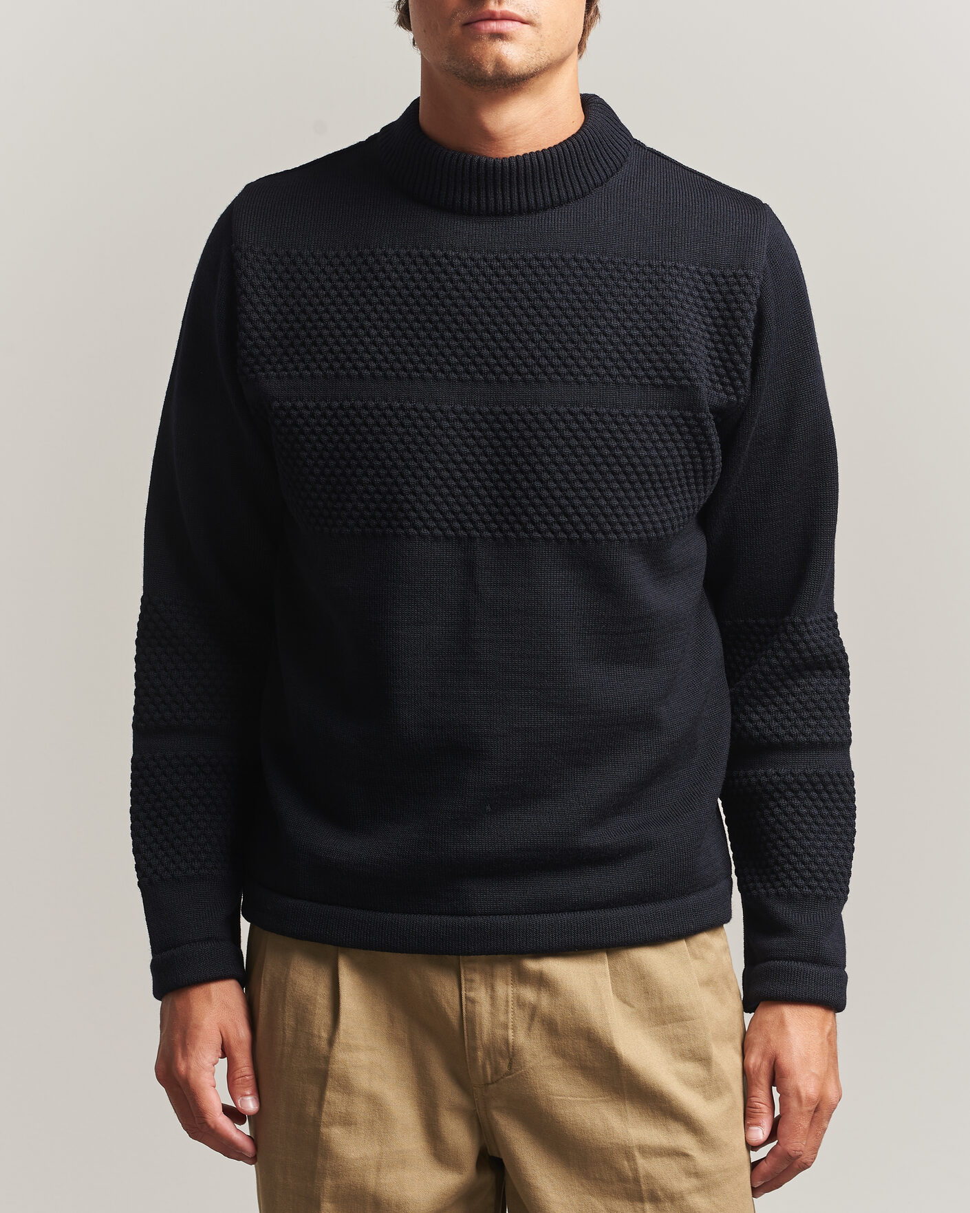 Herren | Pullover | S.N.S. Herning | Fisherman Mock Neck Navy Blue