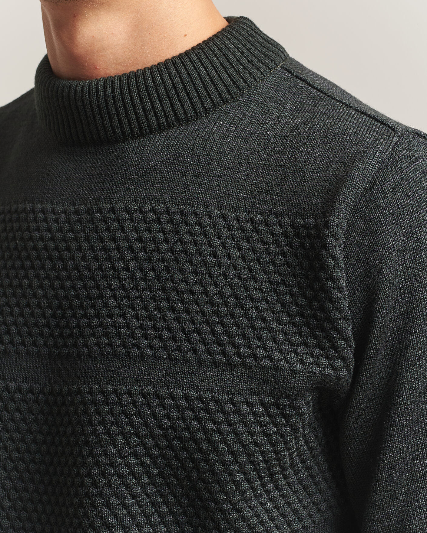 Herren | Pullover | S.N.S. Herning | Fisherman Mock Neck Terrain Green