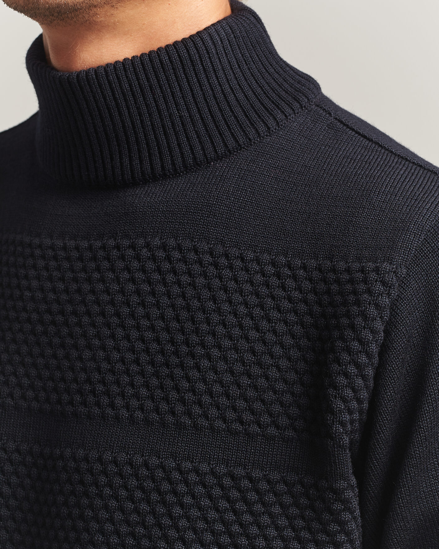 Herren | Pullover | S.N.S. Herning | Fisherman High Neck Navy Blue