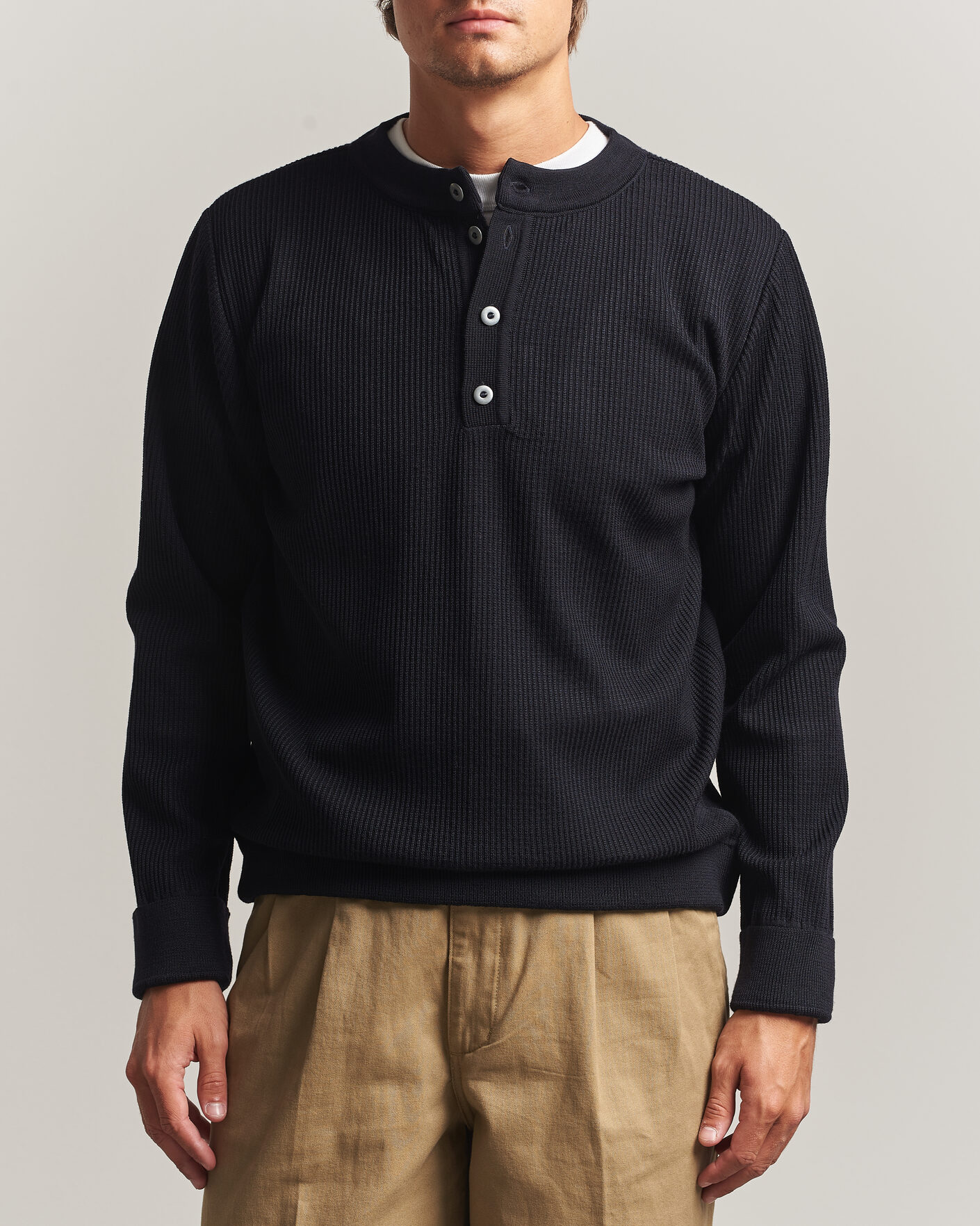 Herren | Pullover | S.N.S. Herning | Stamina Rib Henley Navy Blue