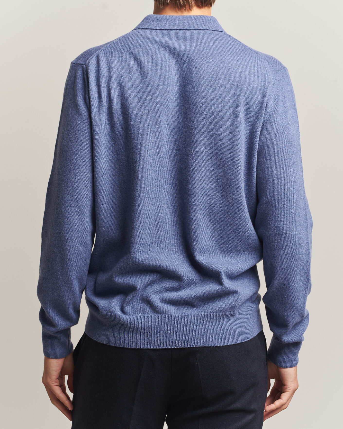 Herren | Pullover | Morgano | Wool/Cashmere Polo Mid Blue