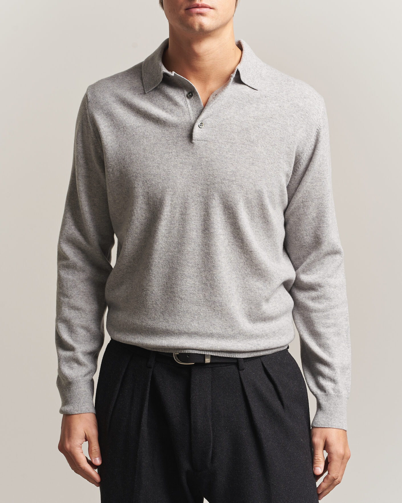 Herren | Pullover | Morgano | Wool/Cashmere Polo Mid Grey